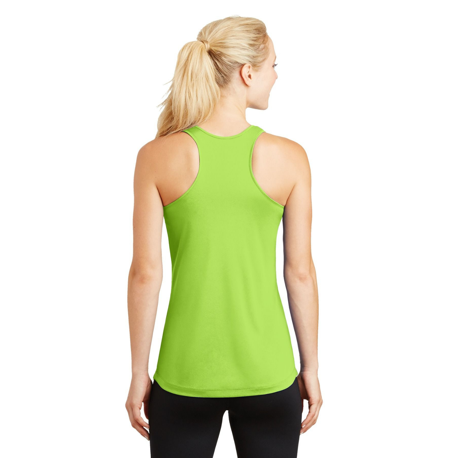 The OFFICIAL FTK Tank Top-LIME GREEN and WHITE-Back View.png