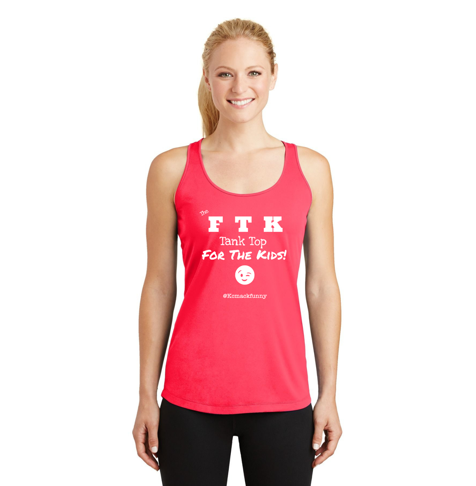 The OFFICIAL FTK Tank Top-BRIGHT CORAL and WHITE.png