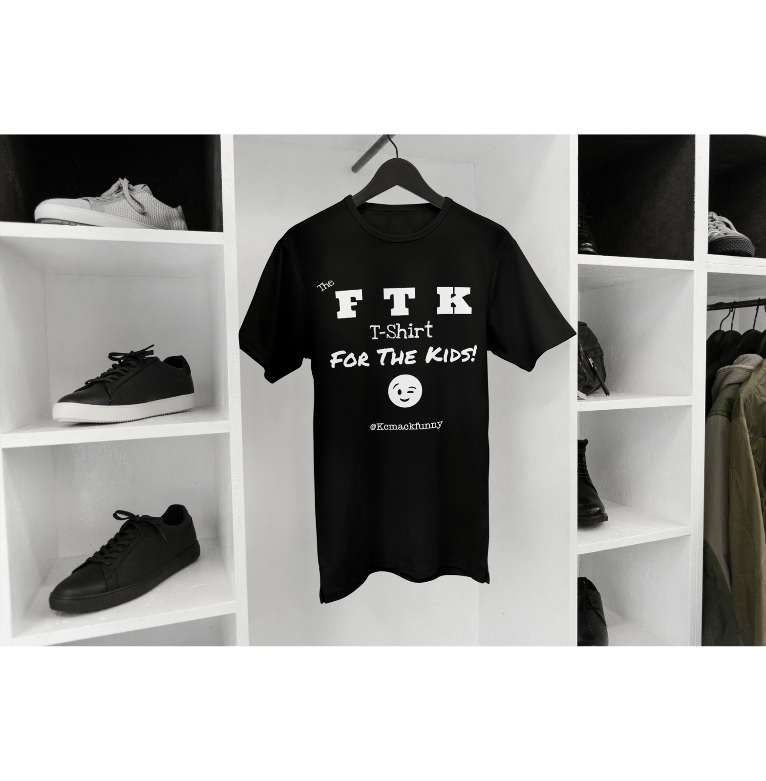 The OFFICIAL “FTK” T-Shirt-BLACK and WHITE-Closet.png