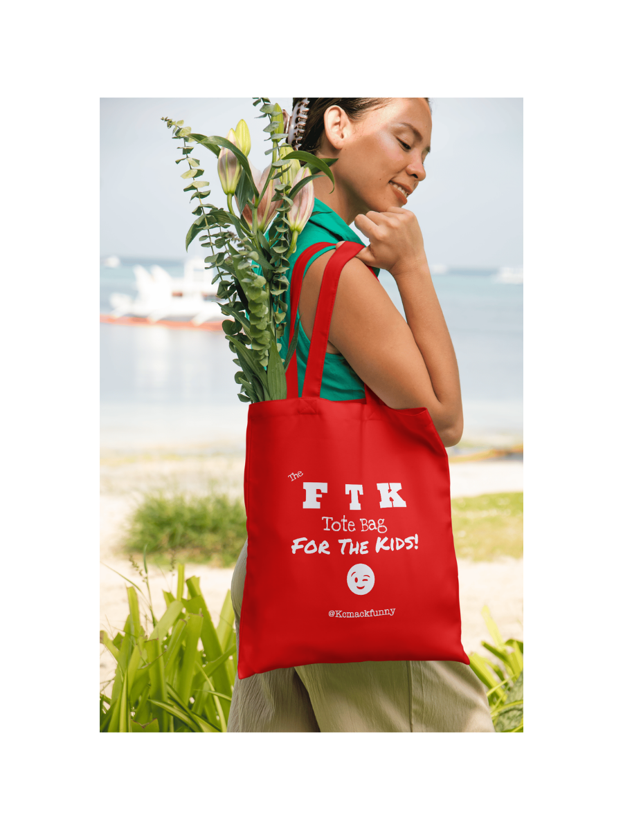 ***NEW***  The Official Double-Sided "FTK" Tote Bag- For the Kids!- RED