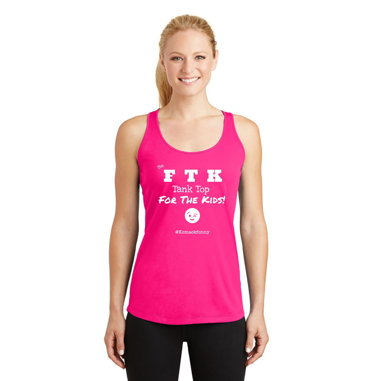 The OFFICIAL FTK Tank Top-HOT PINK and WHITE.png