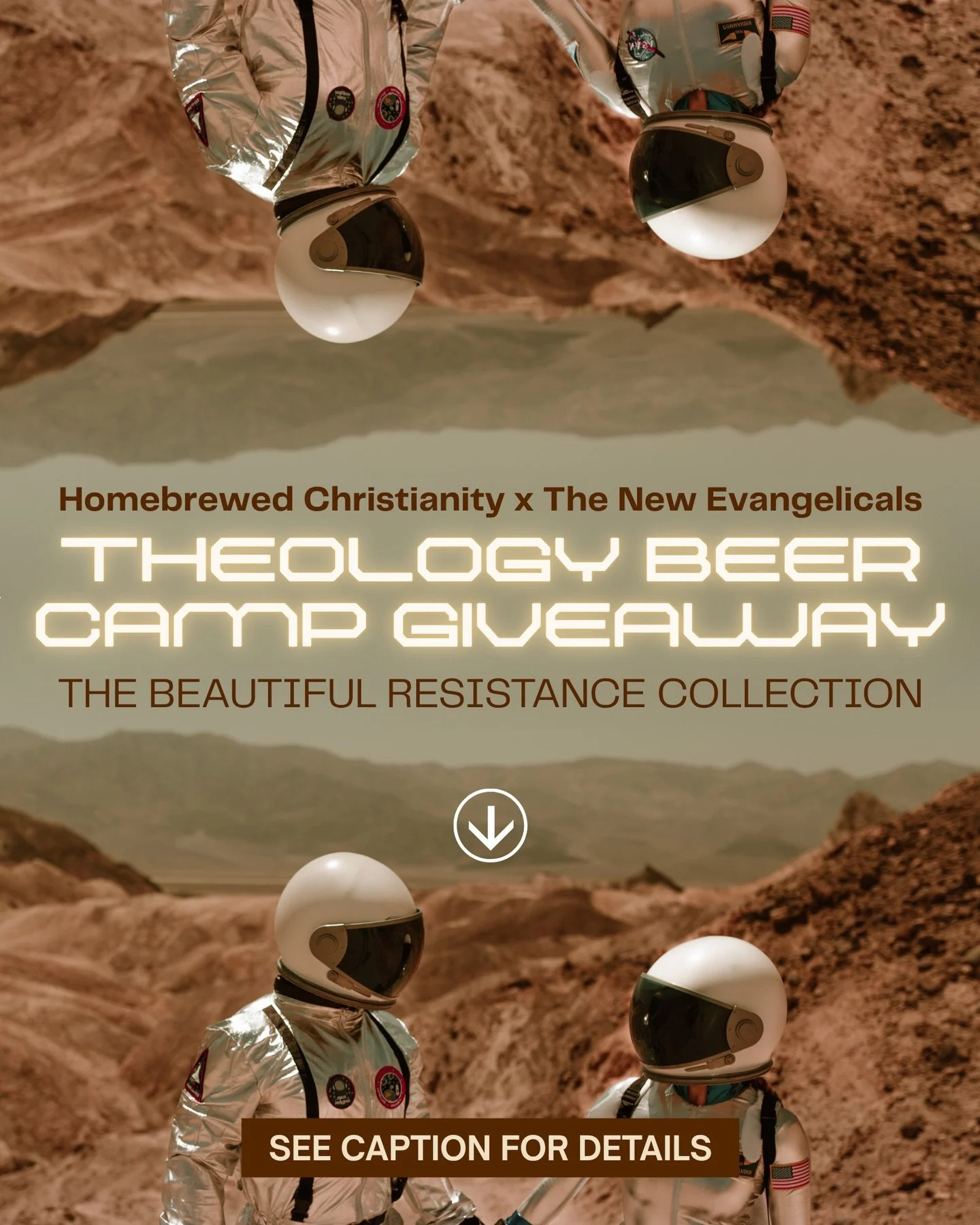 🎙️BROADCAST FROM THE WASTELAND! We&rsquo;re doing an epic giveaway to get you hyped about Theology Beer Camp!!

🔥YOU COULD WIN THE GRAND PRIZE:
The Beautiful Resistance Collection 
〰️ 2 tickets to Theology Beer Camp
〰️ 2 custom steins
〰️ 10 books t