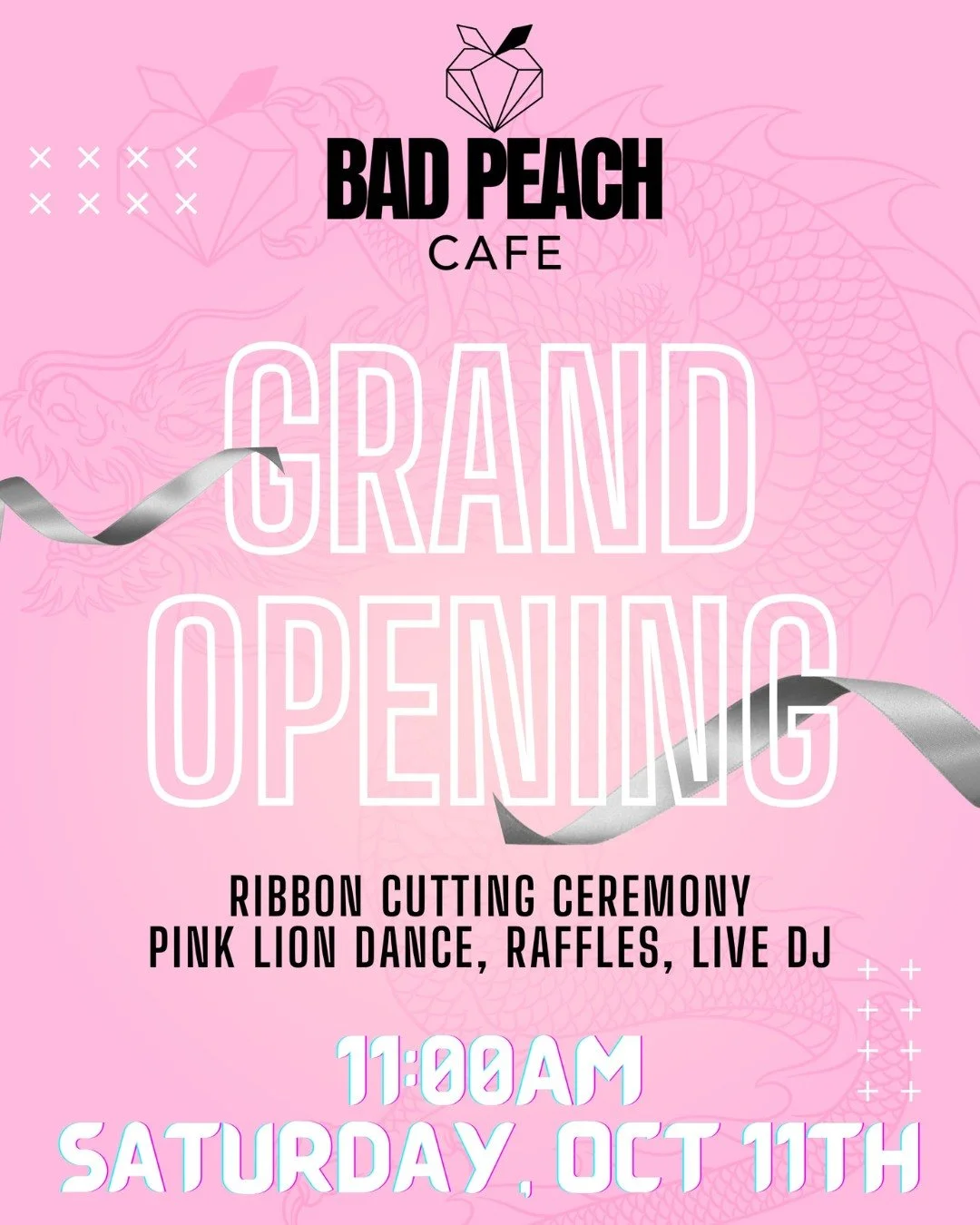 The wait is OVER! Say hello to @badpeachcafe - Stanley Marketplace's newest addition. 

GRAND OPENING: Saturday 10/11 @ 11AM - Ribbon cutting ceremony followed by a pink lion dance. You don&rsquo;t want to miss this. 

What They're Serving: Asian cra