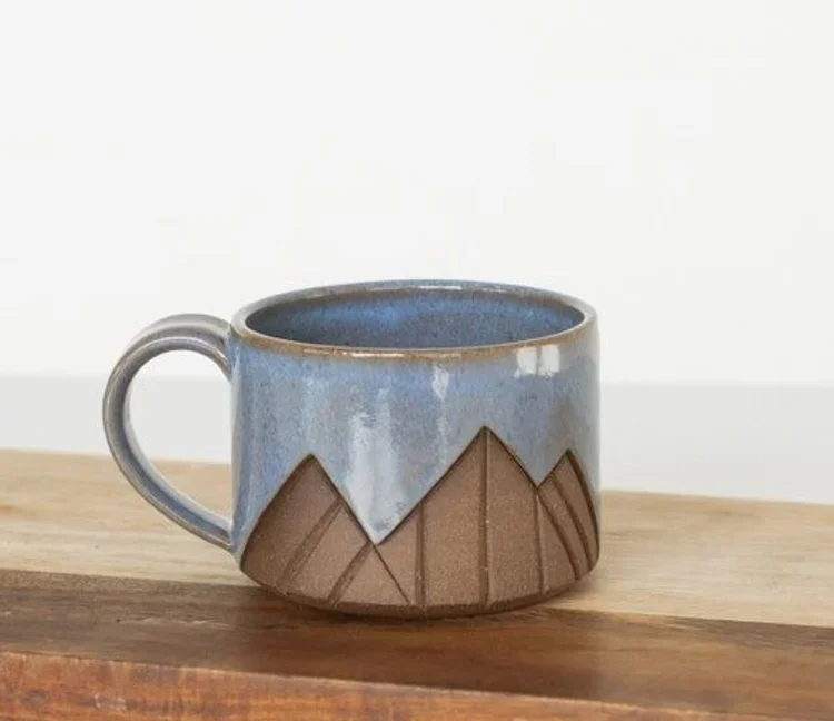 Carved Mountain Mugs Clay Workshop