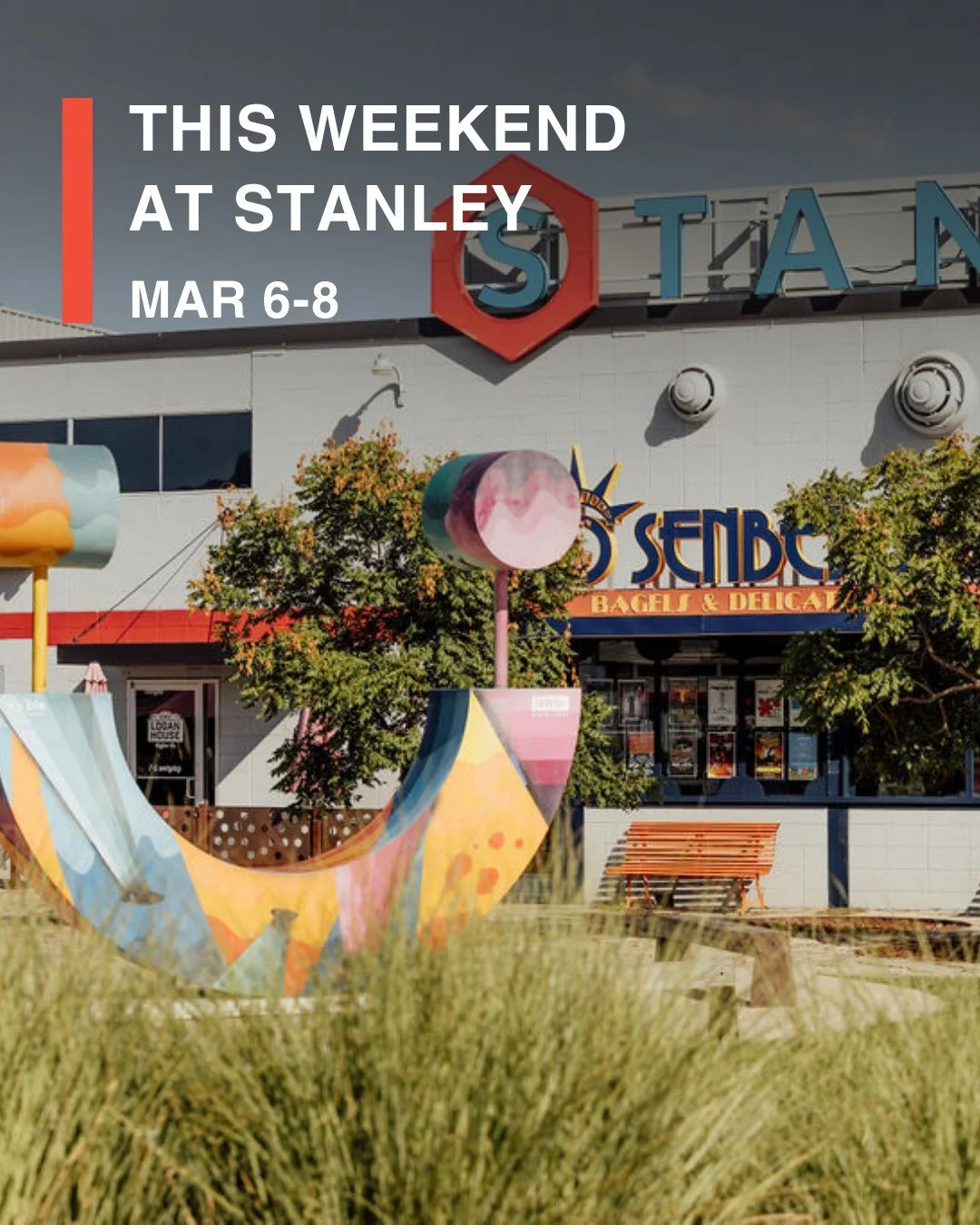 THIS WEEKEND AT STANLEY | MAR 6&ndash;8
There&rsquo;s a lot happening around the marketplace this weekend. From a vibrant First Friday Creator Market and live music in the common area to wine tastings, kids activities, wrestling @thelocaldrivehangar,