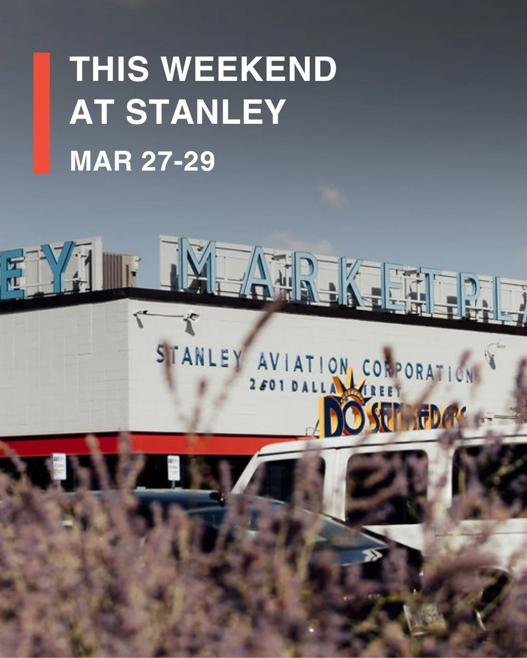 Vintage market + everything else you love about Stanley Marketplace.

Shop the Common Area, then stay for hands-on workshops, art on display, and new weekend lunch @molino_chido.

FRI, MAR. 27
&bull; Kabbalah Mask Experience
@kabbalahexp
&bull; Bird 