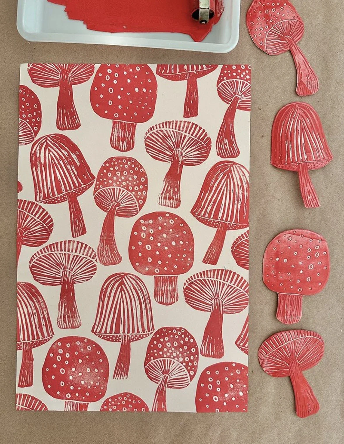 Mushroom + Flowers Printmaking Workshop