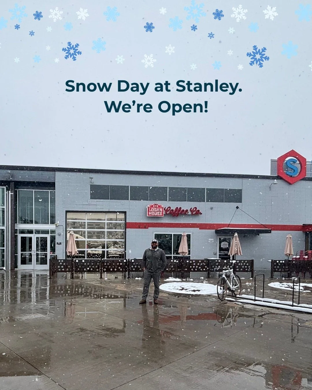 Snow day at Stanley!

Huge shoutout to Luis, our Operations Manager, for making sure Stanley Marketplace is open, cleared, safe, and ready for the community today. While most of us were still waking up, Luis was already out here tackling the snow.

S