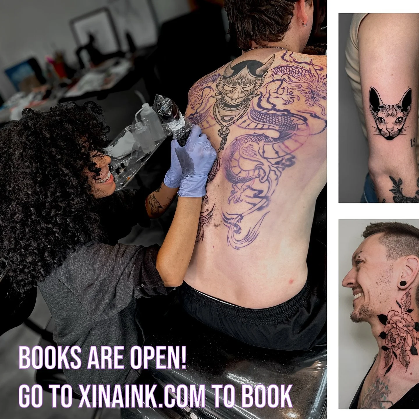 Books are open! Taking custom and flash designs! 
Xinaink.com to book!  Swipe to see more ➡️➡️
