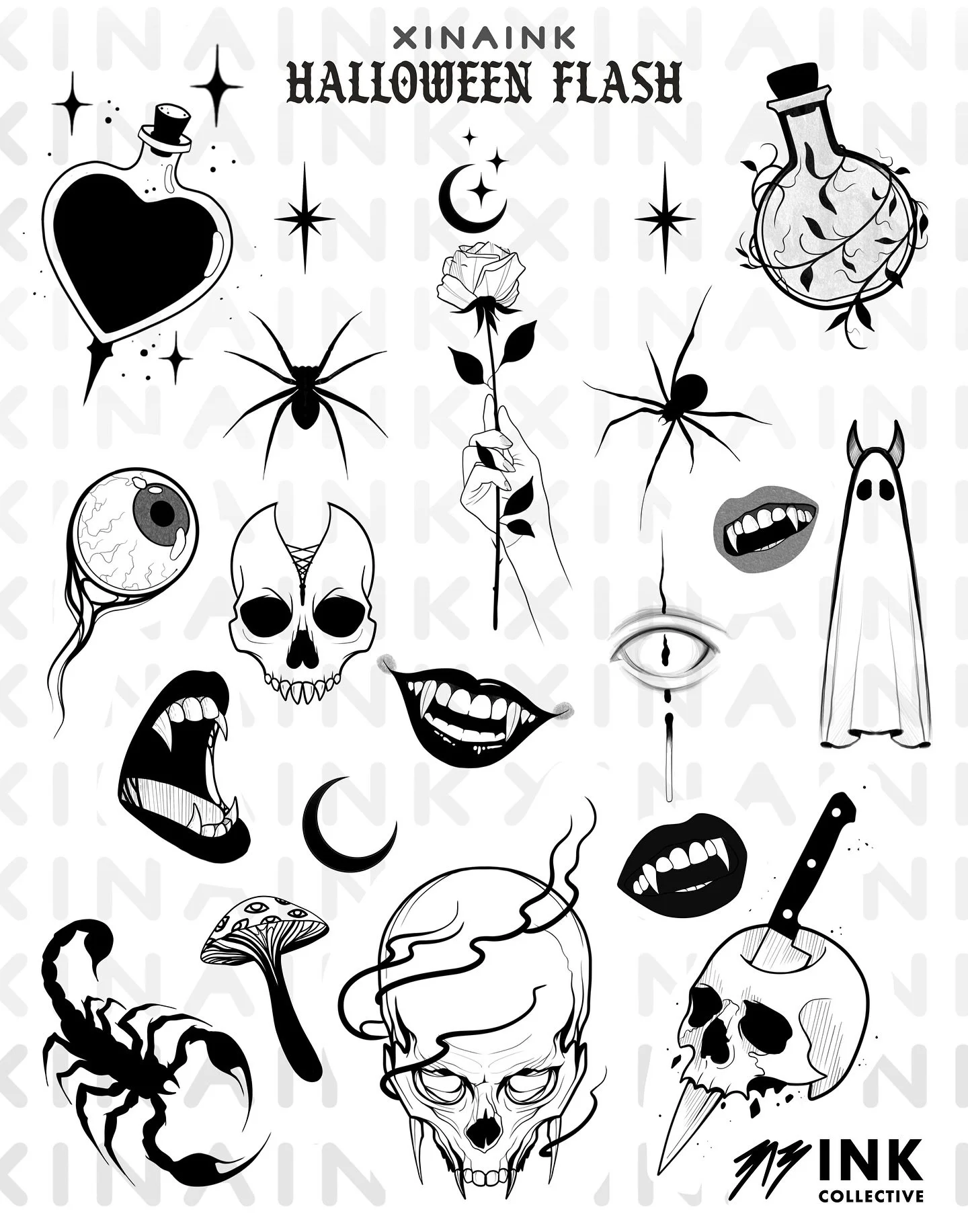 Flash for this upcoming Halloween flash event! ☠️
Prices will be $100-200