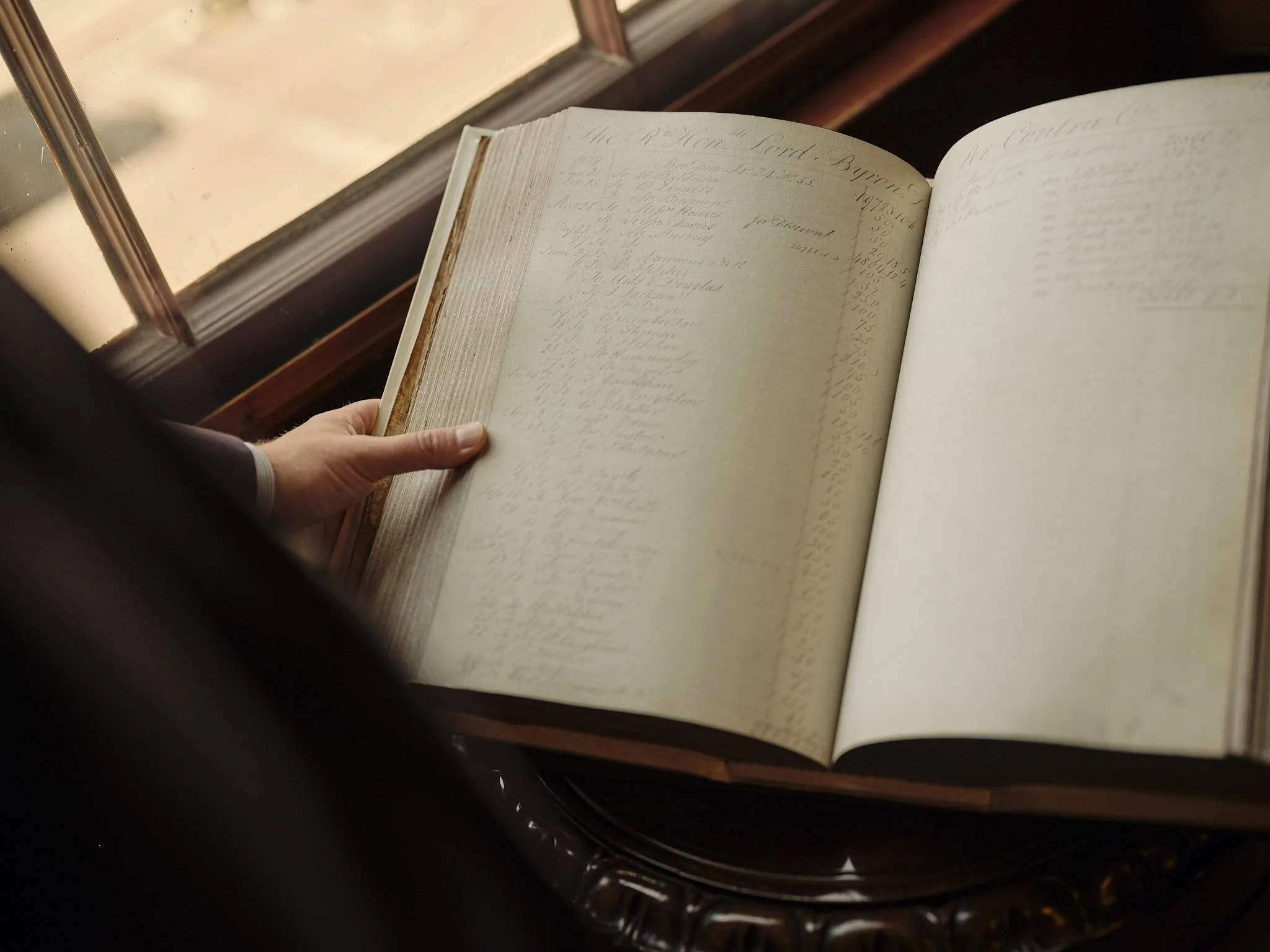 Detail of an early book Lord Byron's page