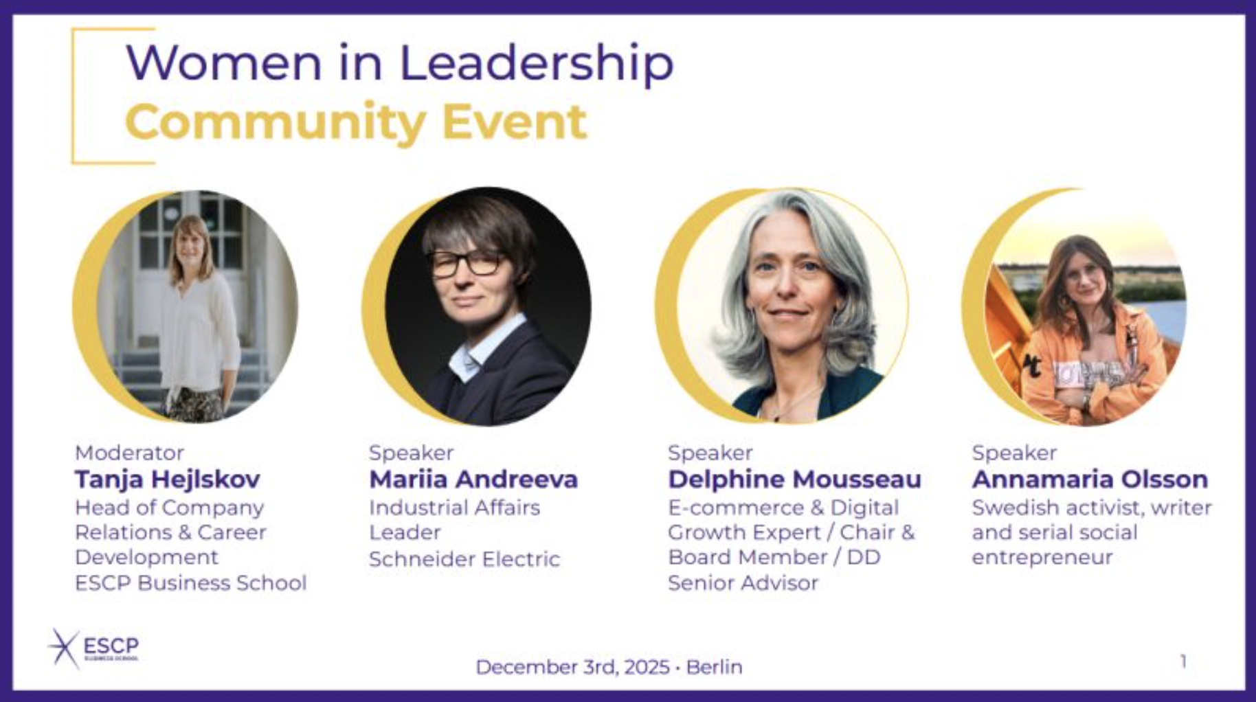 Come learn female entrepreneurship with our founder!