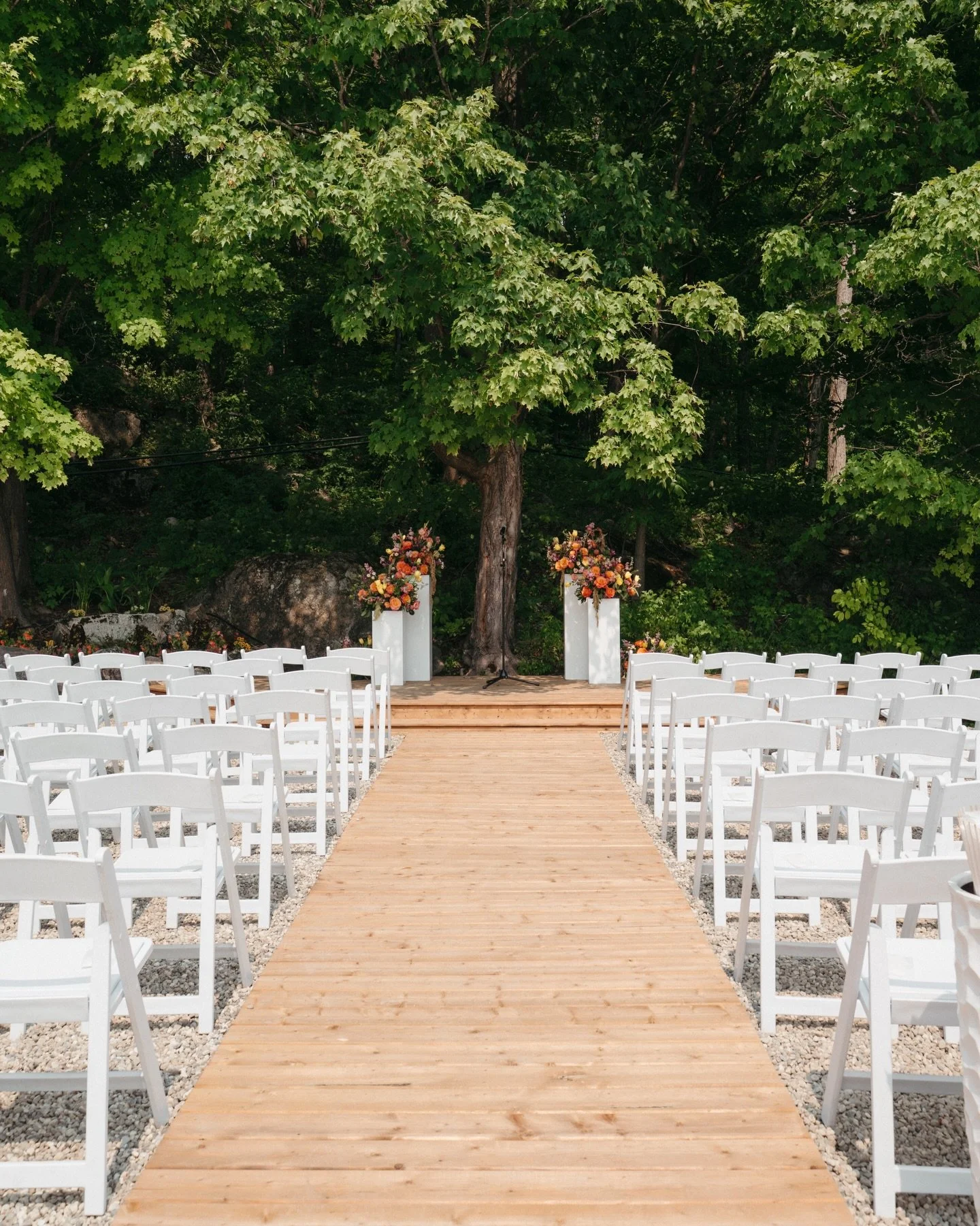&mdash; The Ceremony Space

Just steps from the main venue, our Ceremony Space at Le Vignoble de Chelsea was intentionally created to give couples a dedicated place to say I do, surrounded by the natural beauty of Chelsea.

Set among the trees, every