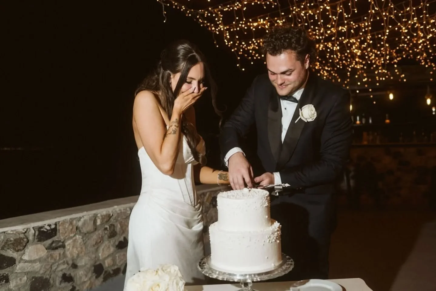 When pure joy meets pure love. 🤍
Moments like these are why I do what I do,  the laughter, the nerves, the magic. 🥂

Venue: @elvientosantorini 
Photographer: @kimon 
Videographer: @magic_videography 
DJ - Fairylights - Chandeliers: @santorinievents