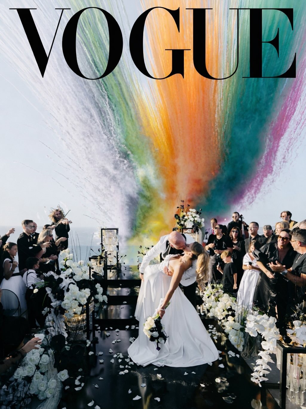 From &ldquo;I do&rdquo; to British Vogue. 
Our wedding featured in the February issue, endlessly honoured! ✨

@britishvogue 

♡ Created with love by an extraordinary team: 

@cavo_ventus_luxury_villa 
@santorinievents 
@kapetanakisstudios 
@bloom_de_