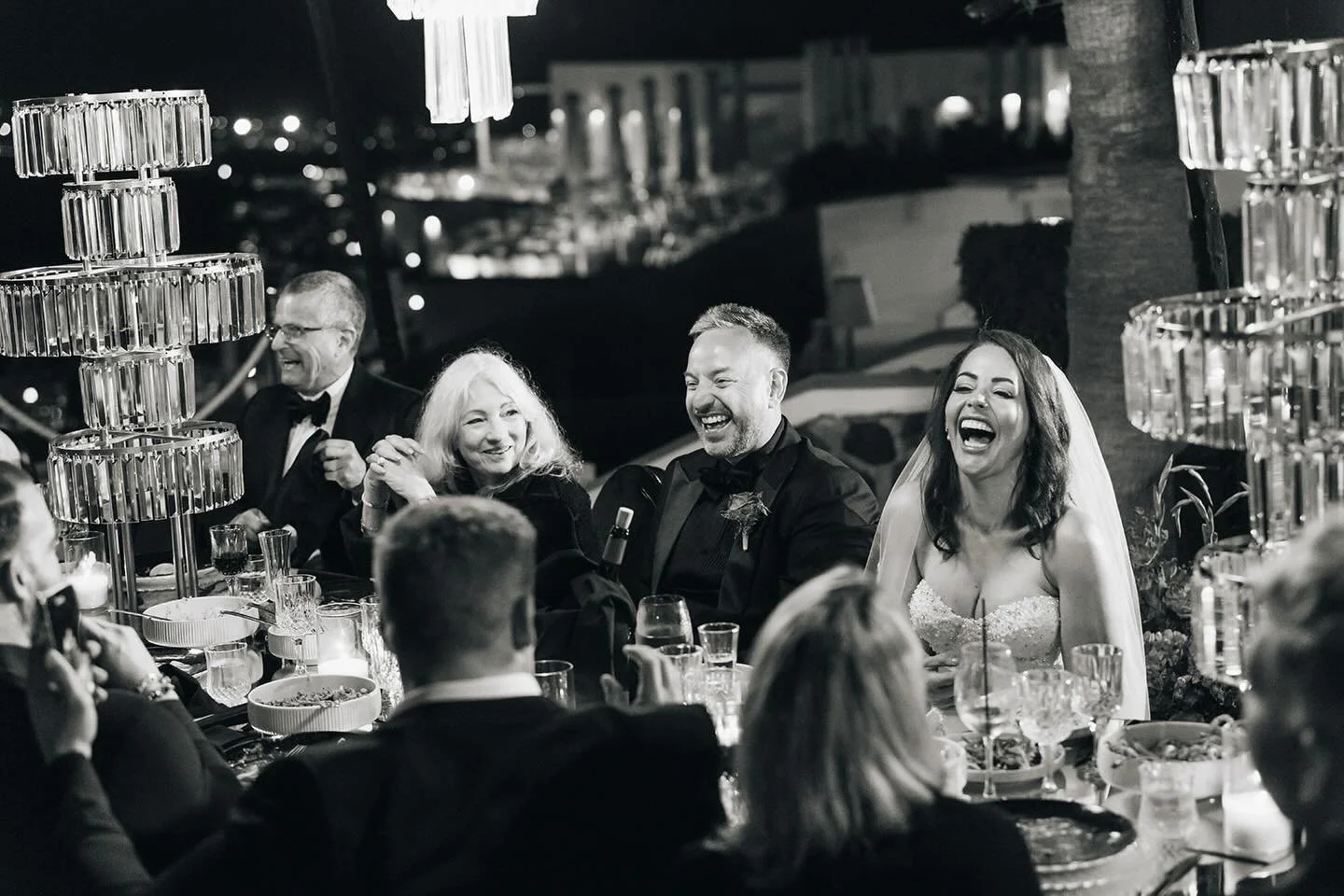What's a better beginning of forever than pure joy and shared laughter, would be? 🤍

Venue: @santorini_gem 
Photo - Video: @lifeclicks_studio 
Flowers: @shadesofflowers.santorini 
Signage - Graphics: @illuminography 
Sound - Lighting - Chandeliers: 