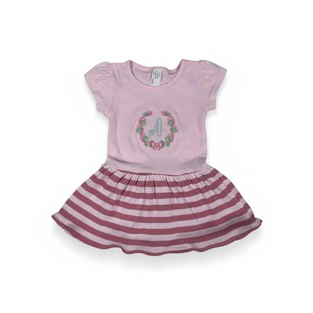BOW Monogram LETTER with Girl Dress