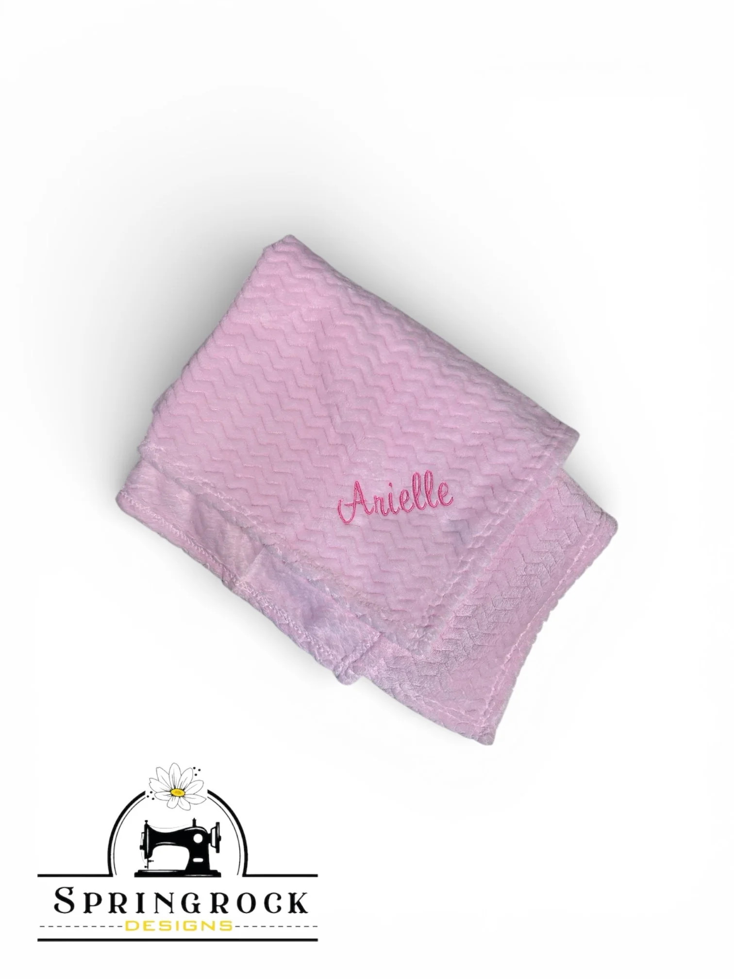 Custom Baby Name or Monogram Embroidery Baby Wave Fleece Blanket