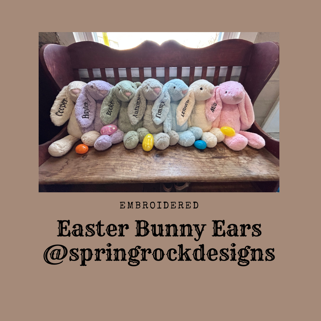 Personalize Long Ear Easter Bunny Weighted Stuff Animal