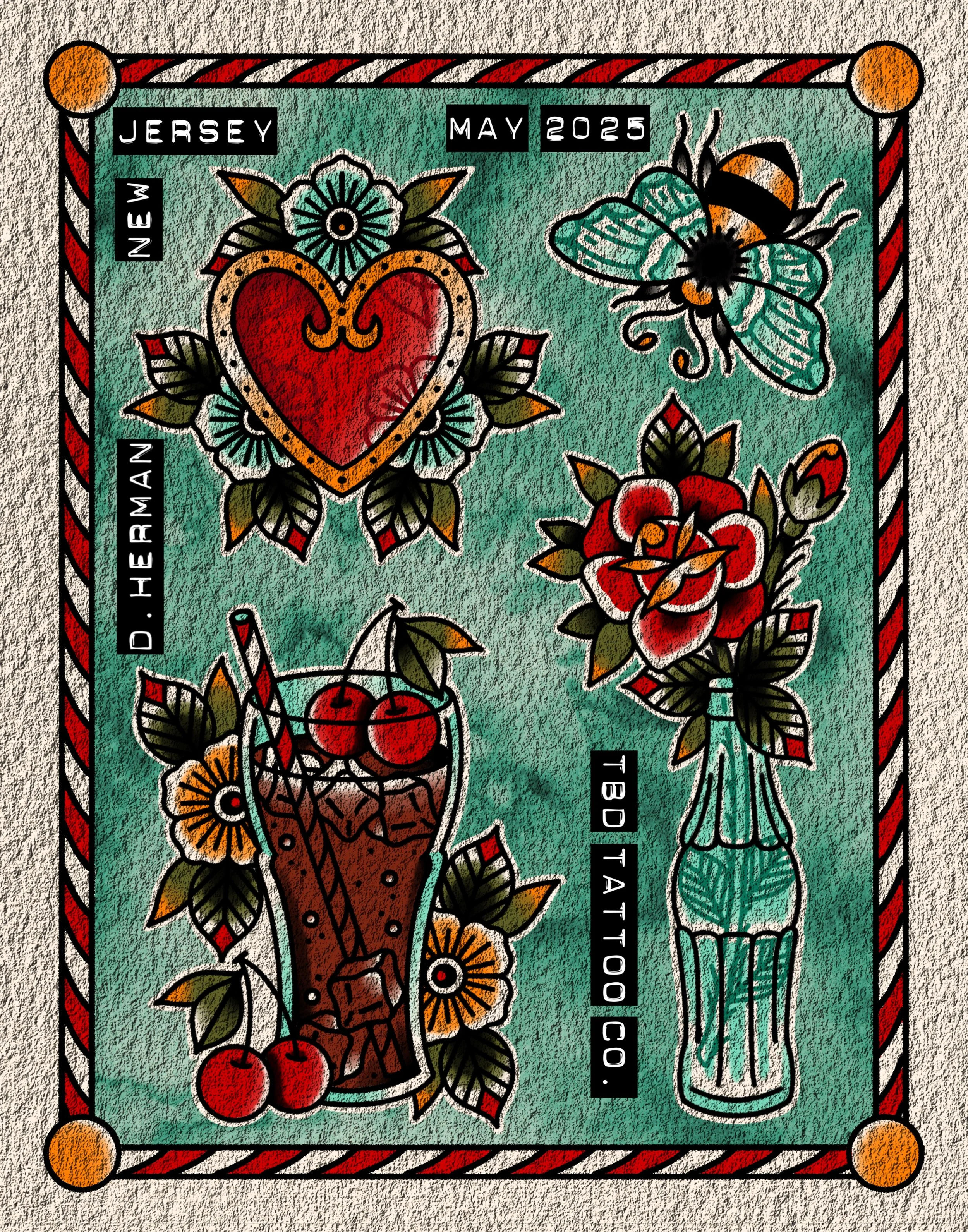 Cherry Coke Flash Print