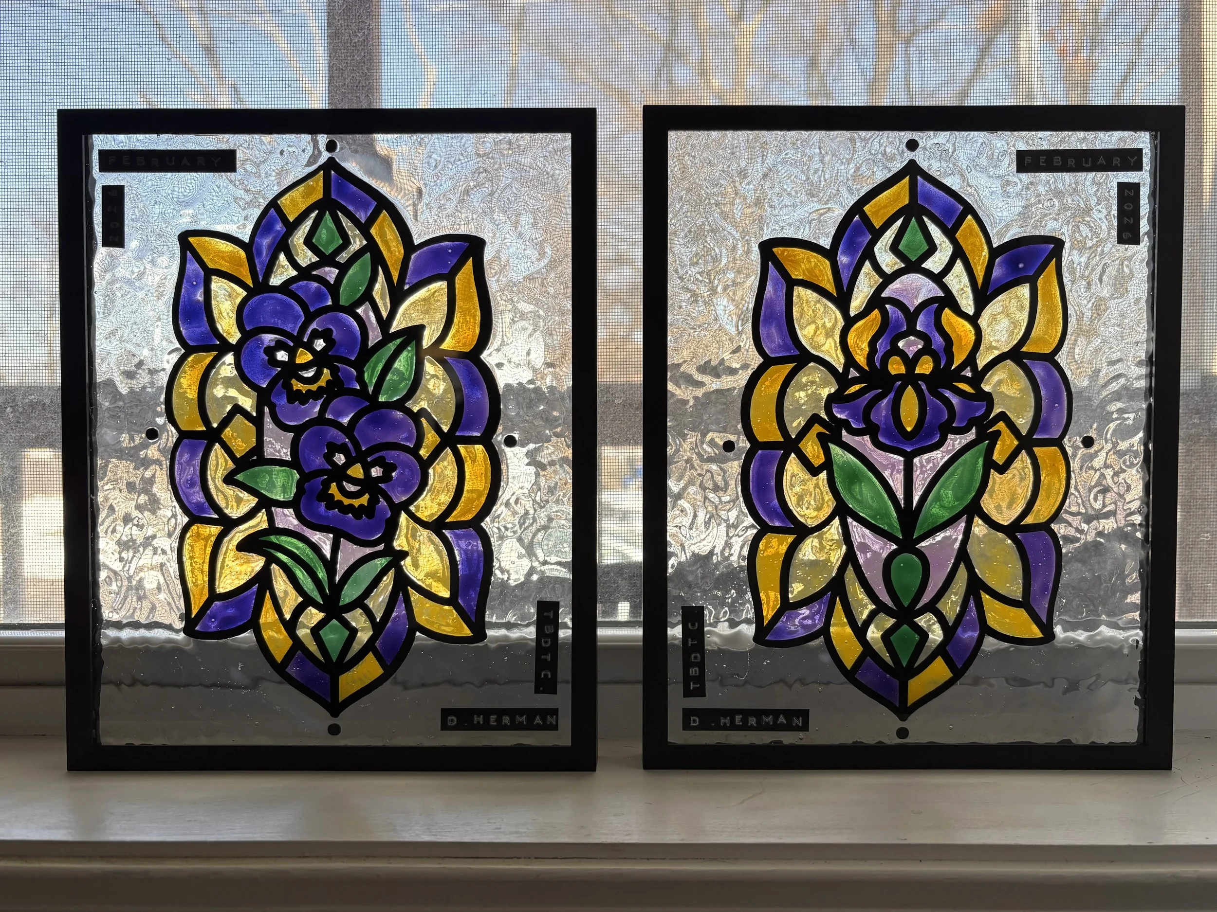 February Birth Flower  Window Hanging