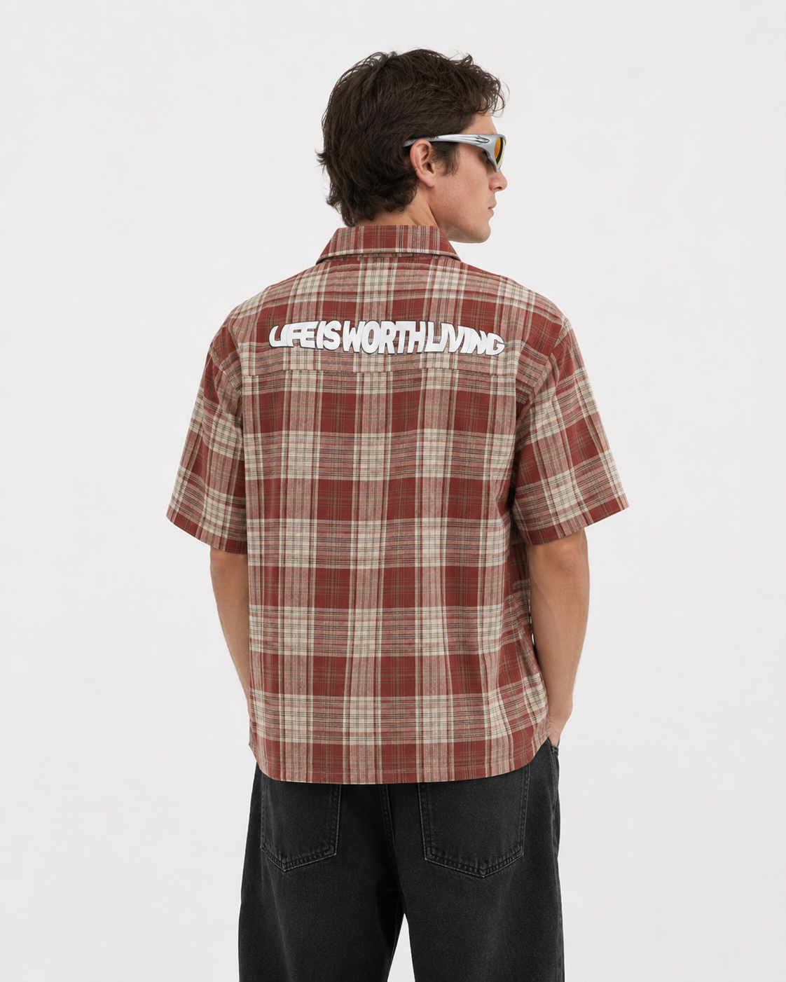 Unisex Plaid Boxy Short Sleeve Shirt