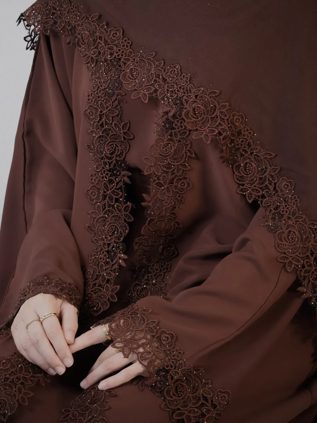 Leylani Lace Abaya - Brown