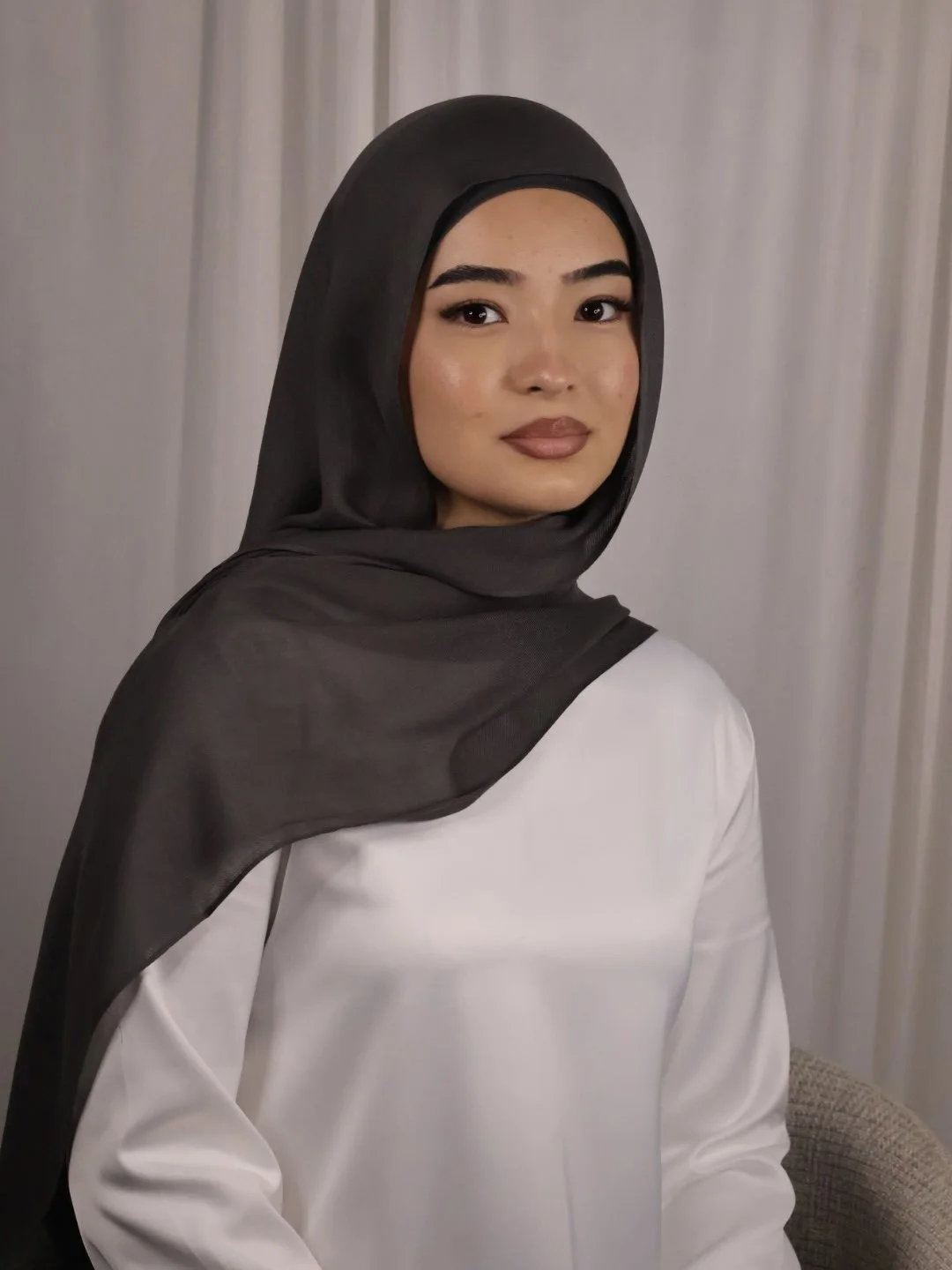 Dark Grey Modal Hijab Set