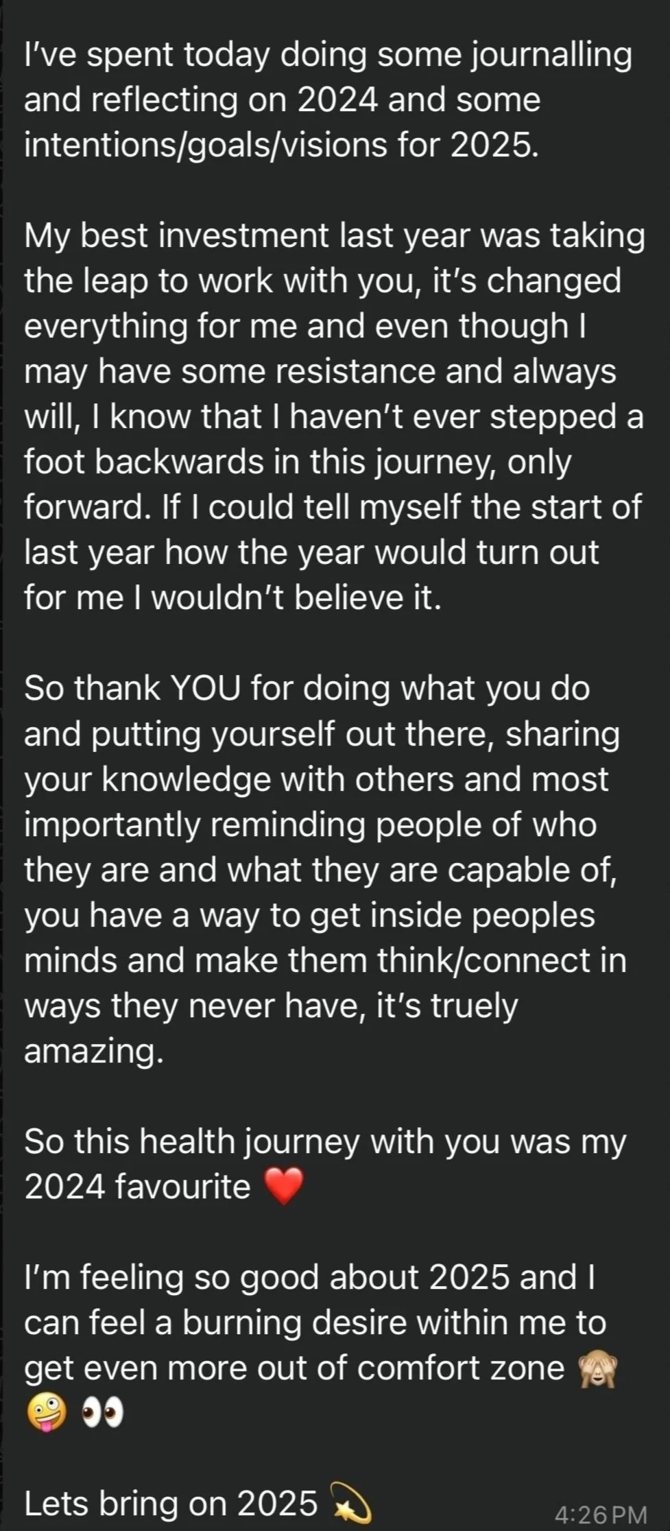 Georgia - Reflecting on her journey
