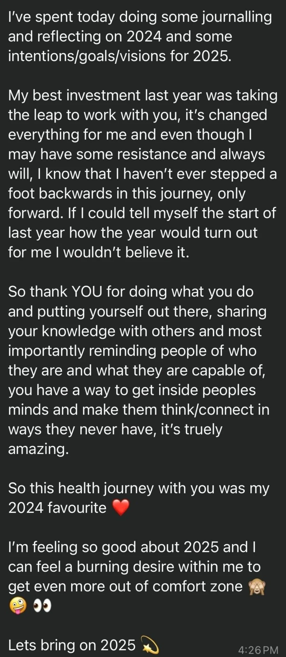 Georgia - Reflecting on her journey