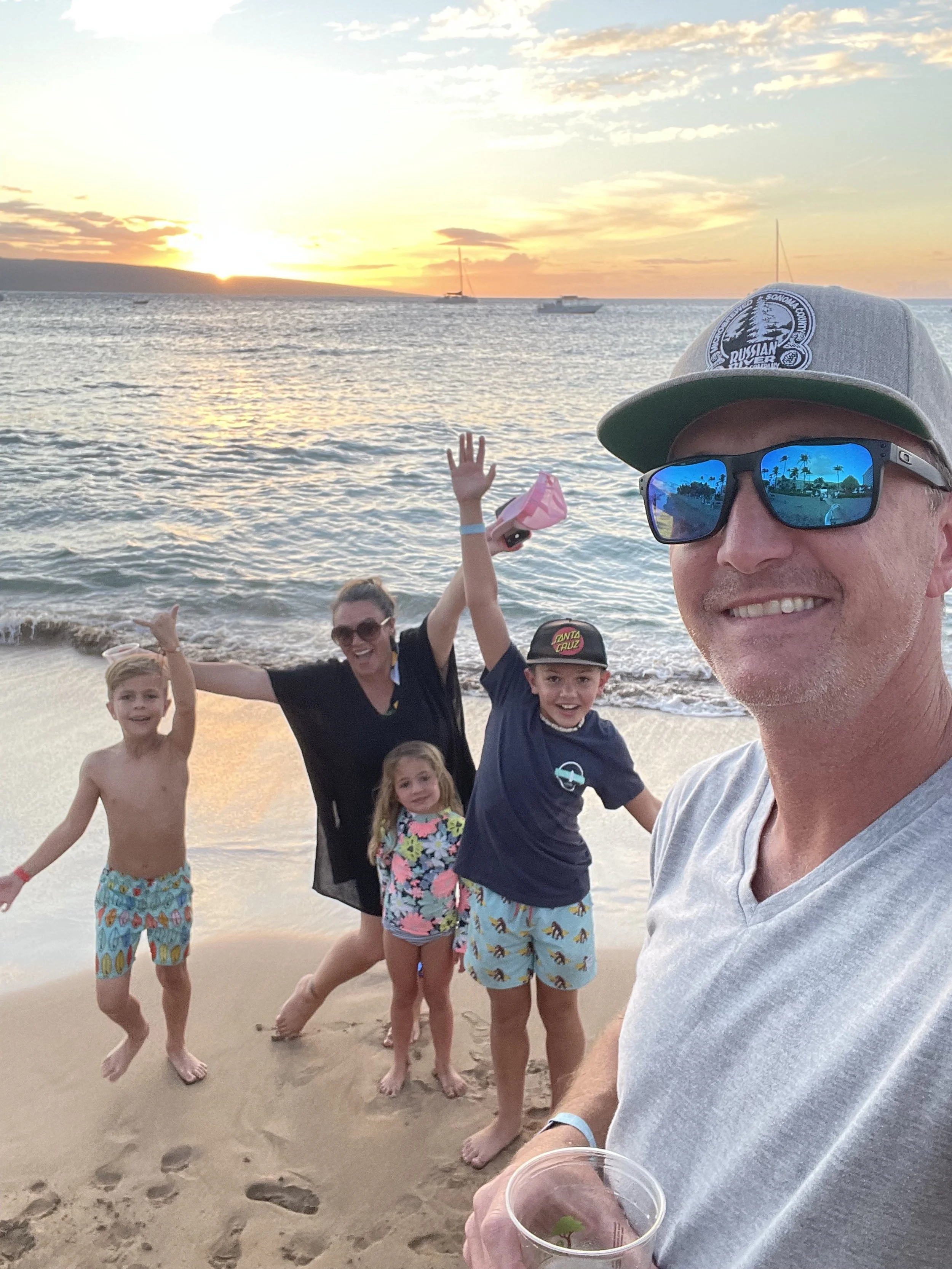 The Ballus family on a beautiful Hawaiian sunset.