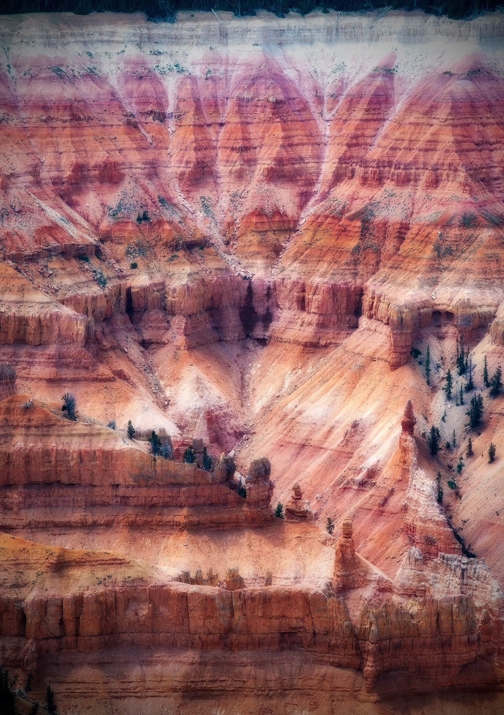Sitting at 10,000 ft, the colorful chasms of Cedar Breaks National Monument in Western Utah attest to the sediment once laid down on the floor of an inland sea.