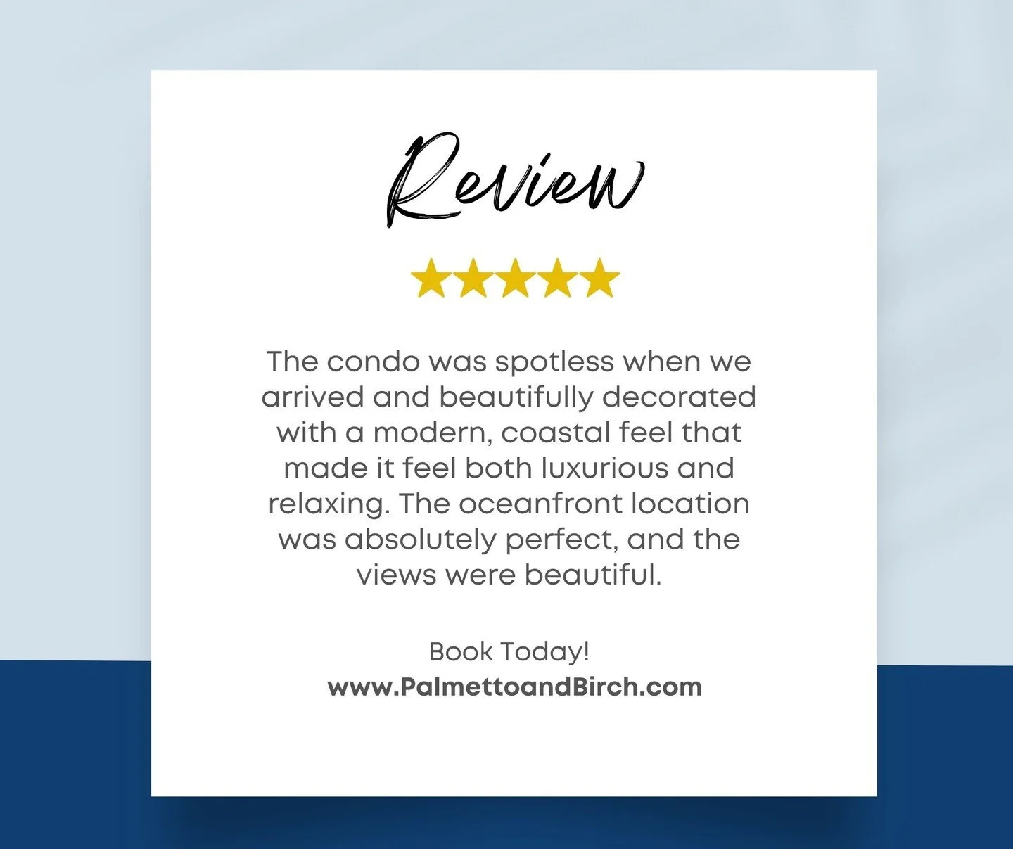 When guests are happy, we are happy. Book today for our best rates at www.PalmettoandBirch.com
