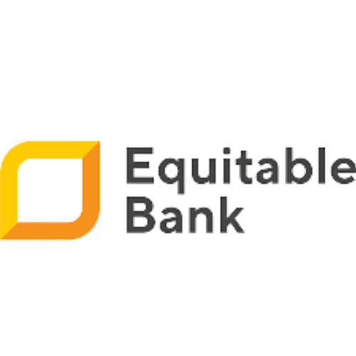 Equitable Bank logo with yellow geometric design