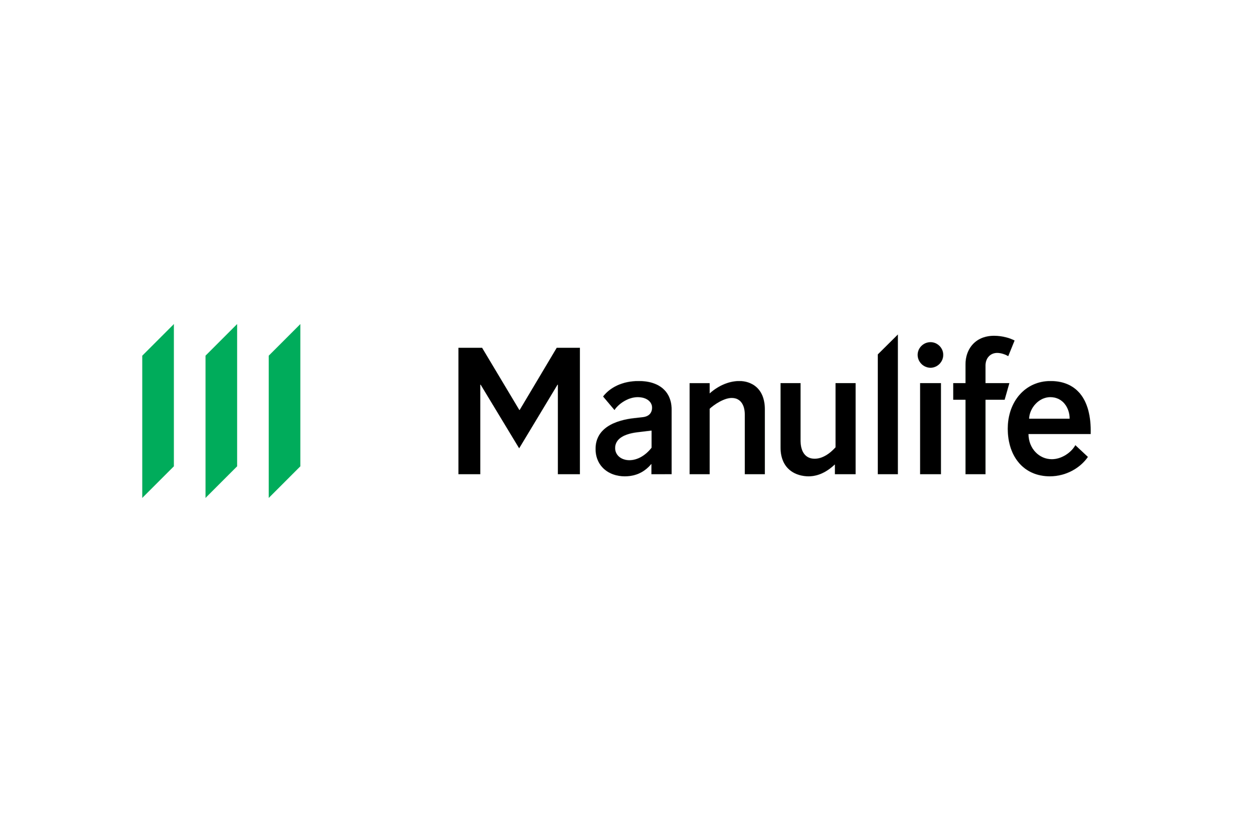 Manulife logo with a green emblem and black text
