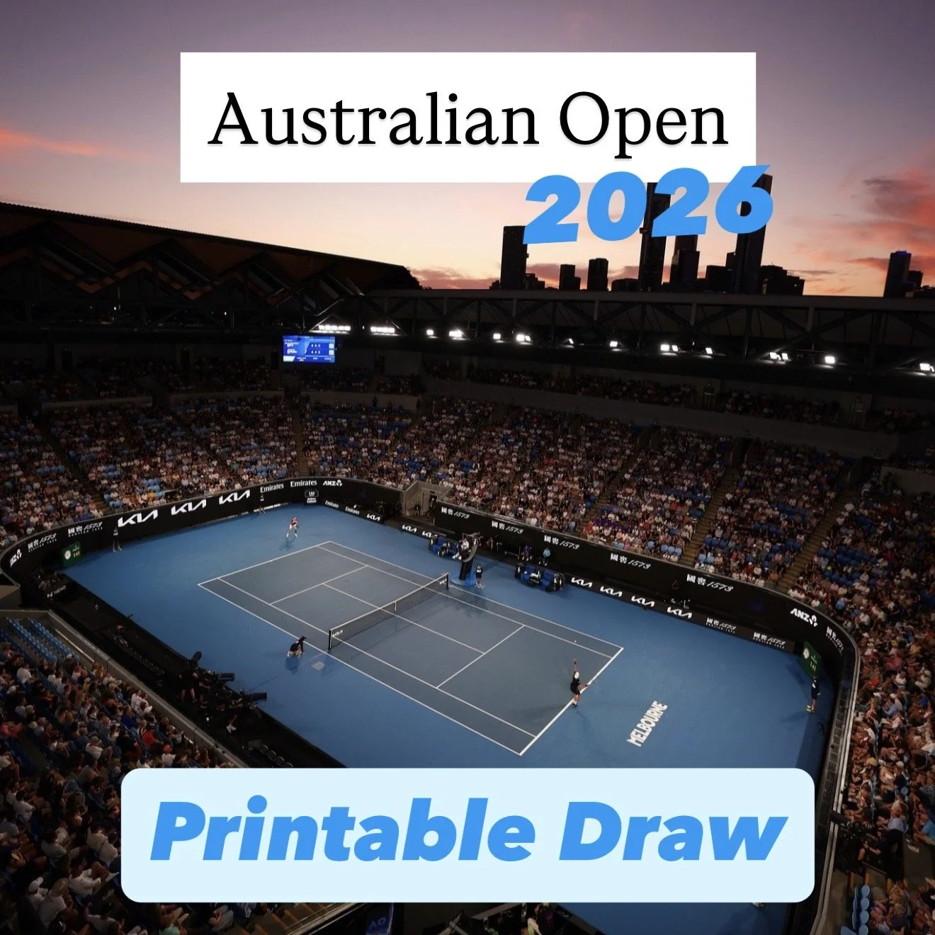 Australian Open Printable Draw (PDF): Download the Men’s and Women’s Brackets