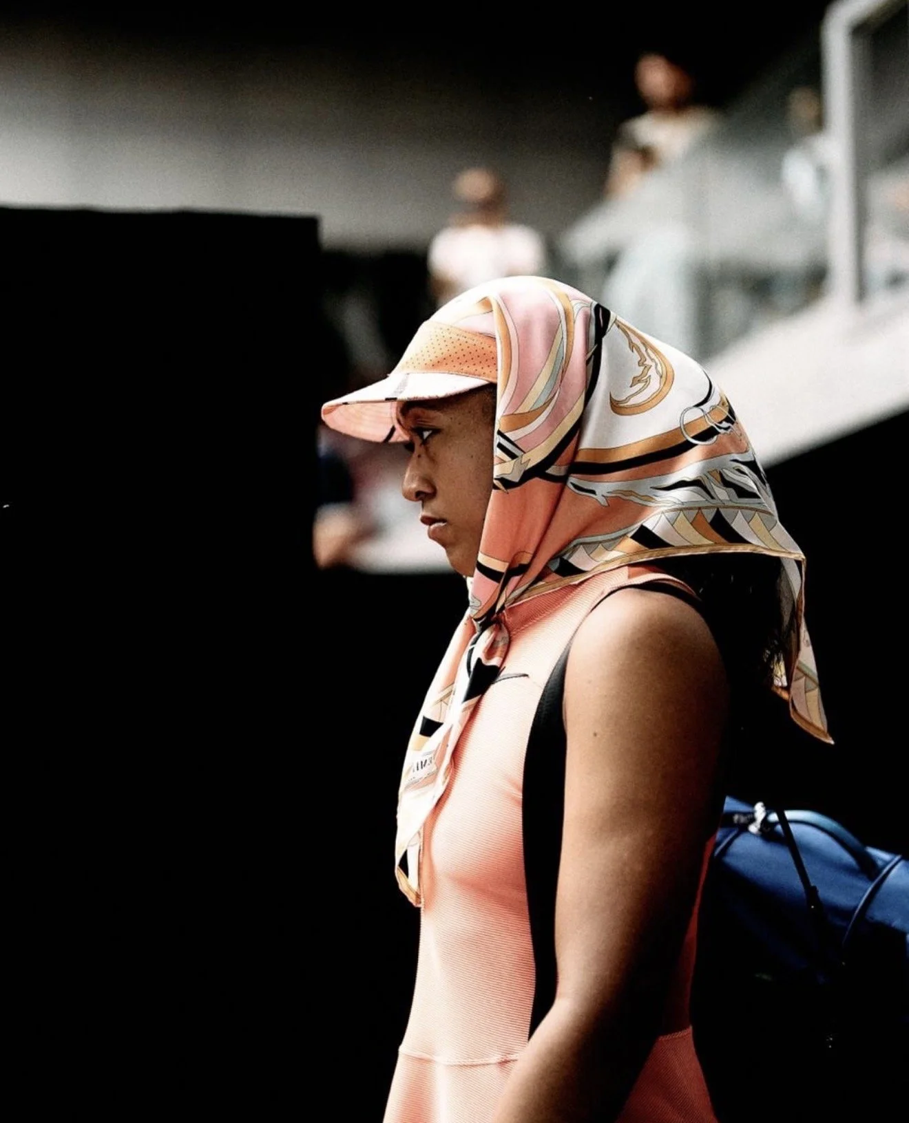 Naomi Osaka at the Madrid Open in a Pucci custom scarf