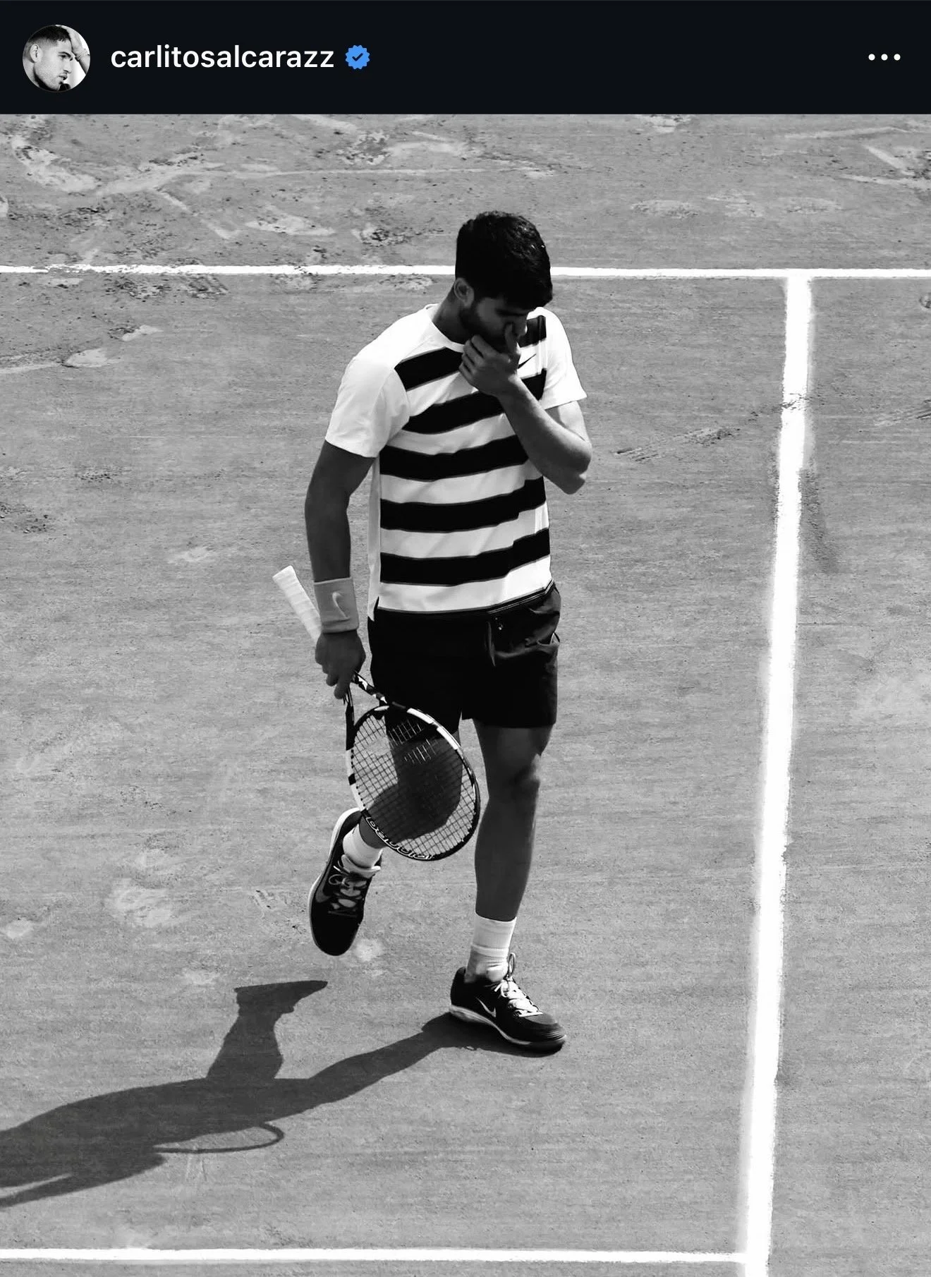 Carlos Alcaraz posts on instagram about being injured and out of Rome and Roland Garros (French Open)