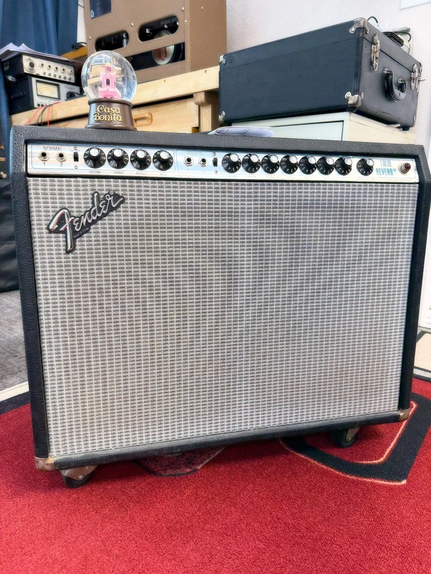 This BEAST of a 1979 silverface master-volume Fender Twin Reverb is in for servicing. Let&rsquo;s get that surfy reverb working again!