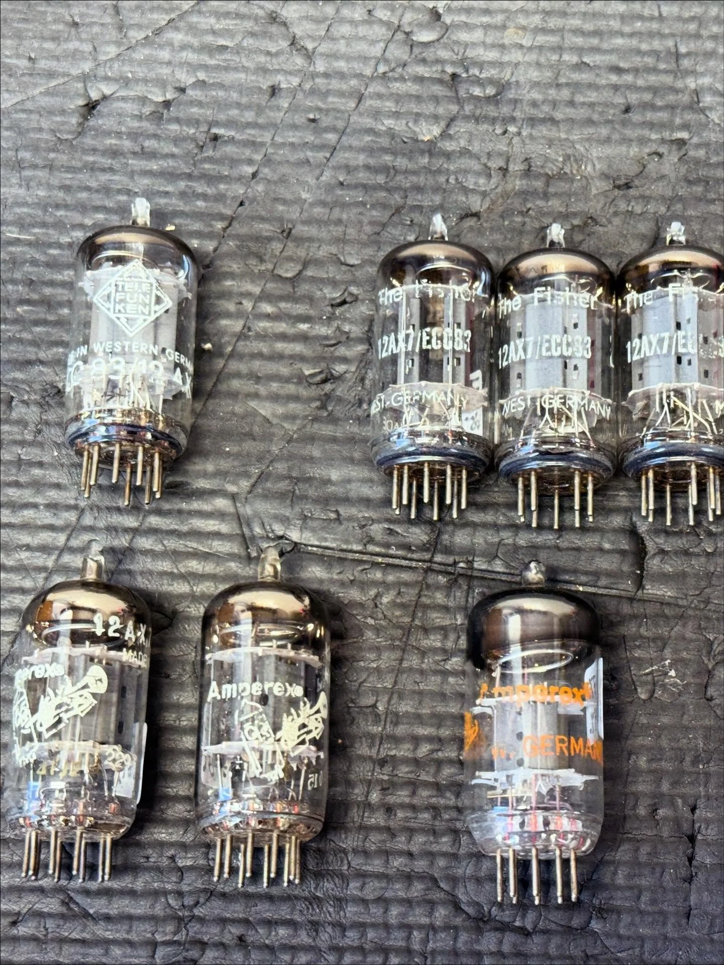 I don&rsquo;t have many cork-sniffer tubes in my stash, but these West Germany and Holland made 12AX7s have aged like fine wine. Pro-tip: check The Fisher labeled tubes for the tell-tale diamond on the base, indicating that they are rebranded Telefun