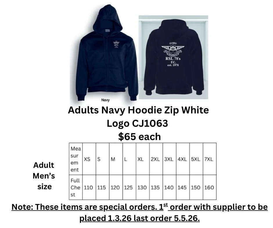 Adult - Hoodie (Navy with White Logo)