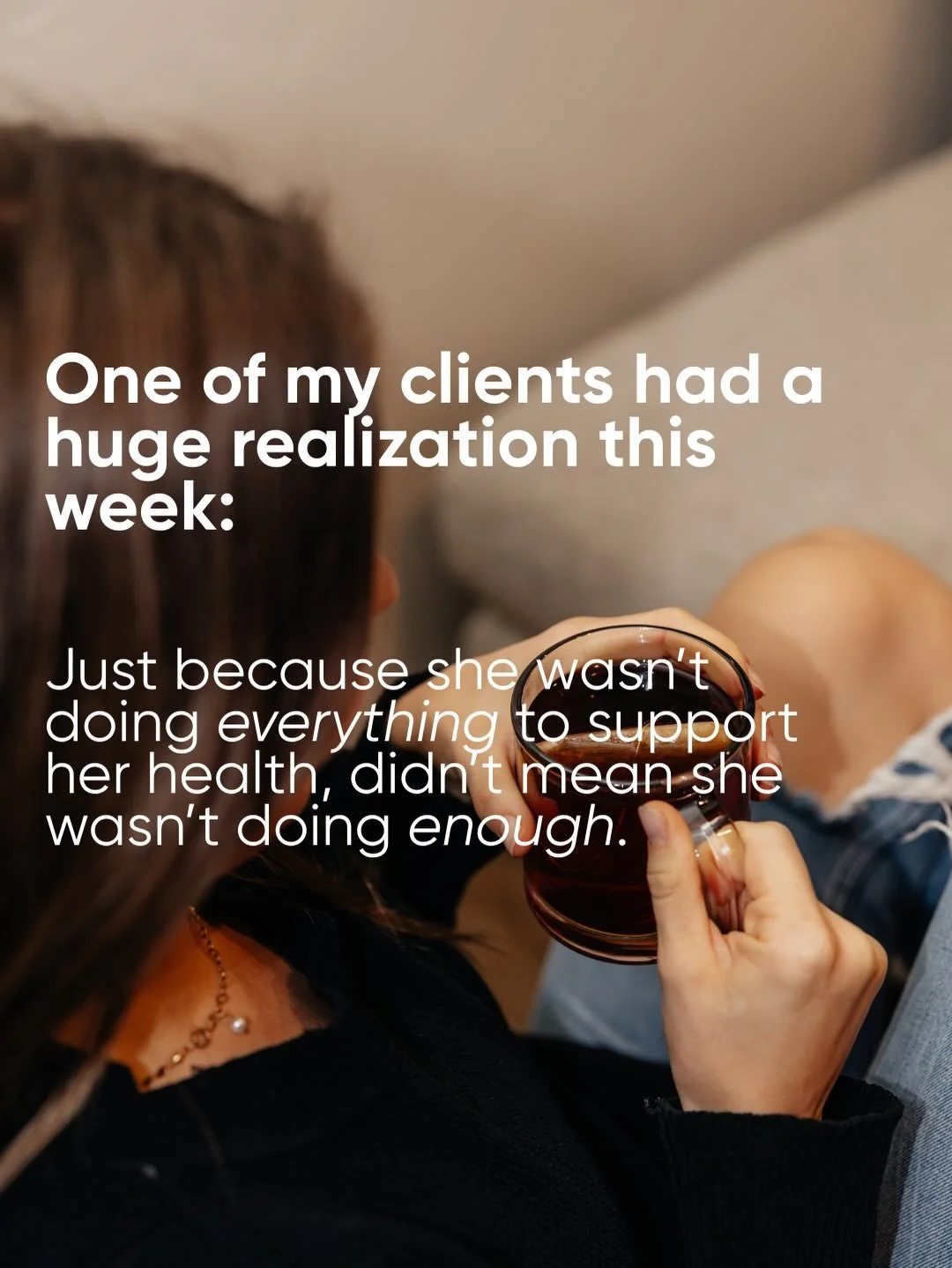 One of the most exhausting parts of health isn&rsquo;t the habits themselves, I t&rsquo;s the feeling that if you&rsquo;re not doing everything perfectly, you&rsquo;re doing nothing at all.

I see so many women stuck in that cycle. The shift happens 