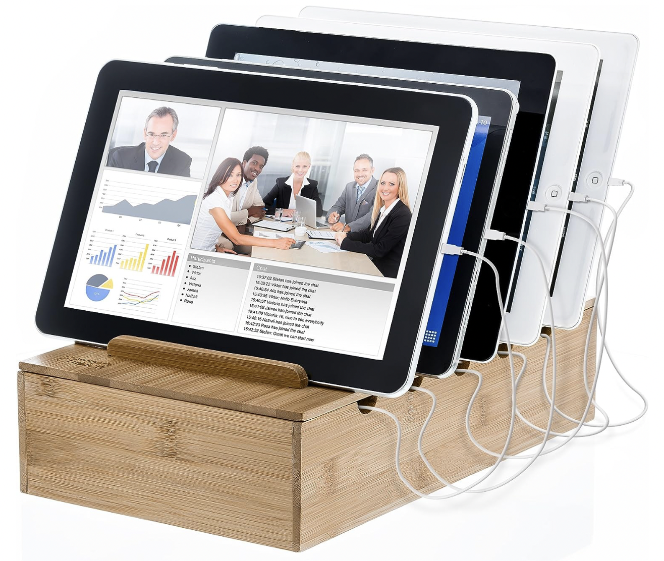 Bamboo tablet organizer