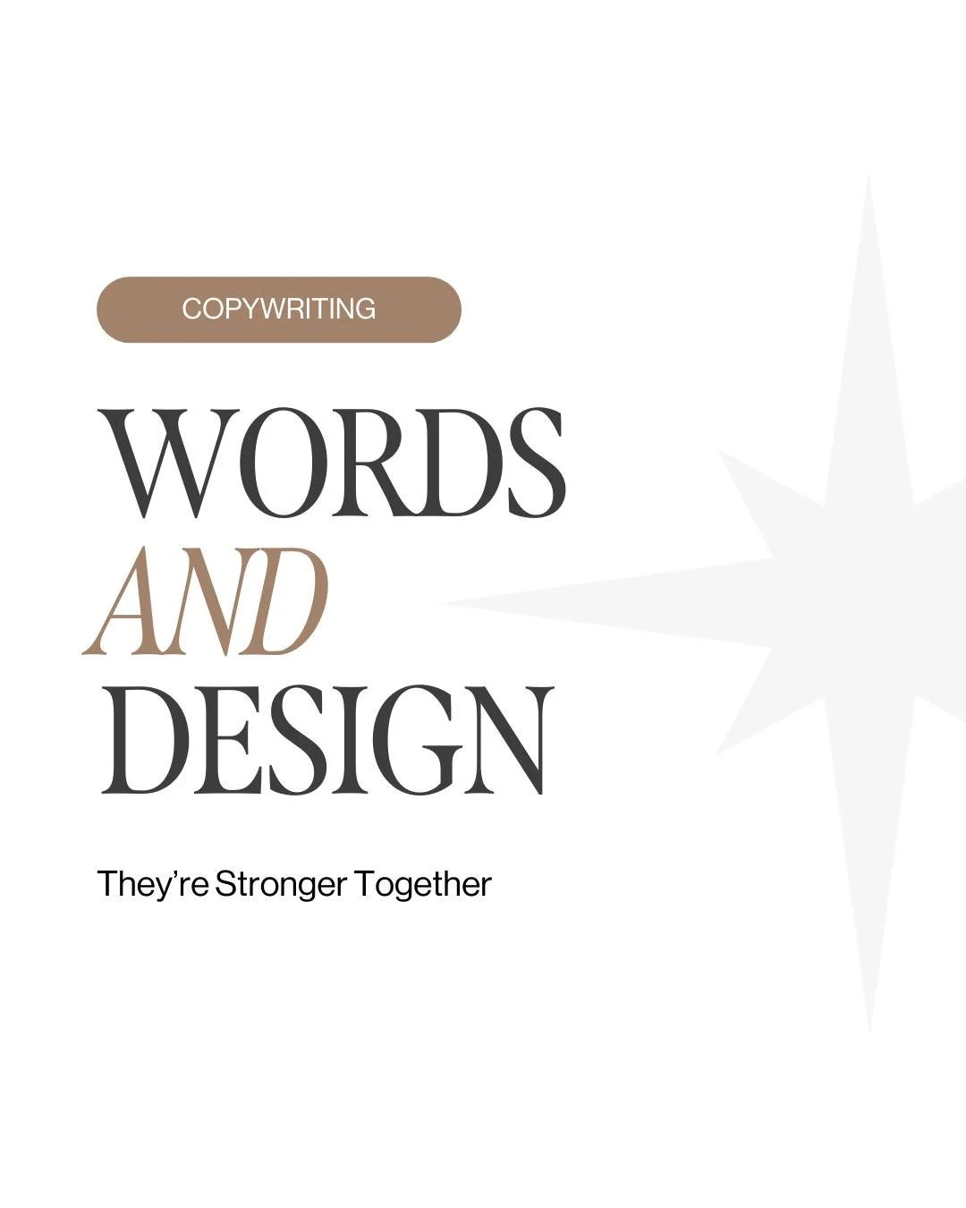 What&rsquo;s design without the right words? Nada.

Copy gives design direction. It turns visuals into something people understand, feel, and remember. 

I offer copywriting and brand voice tailoring in all of my projects. It&rsquo;s included in your