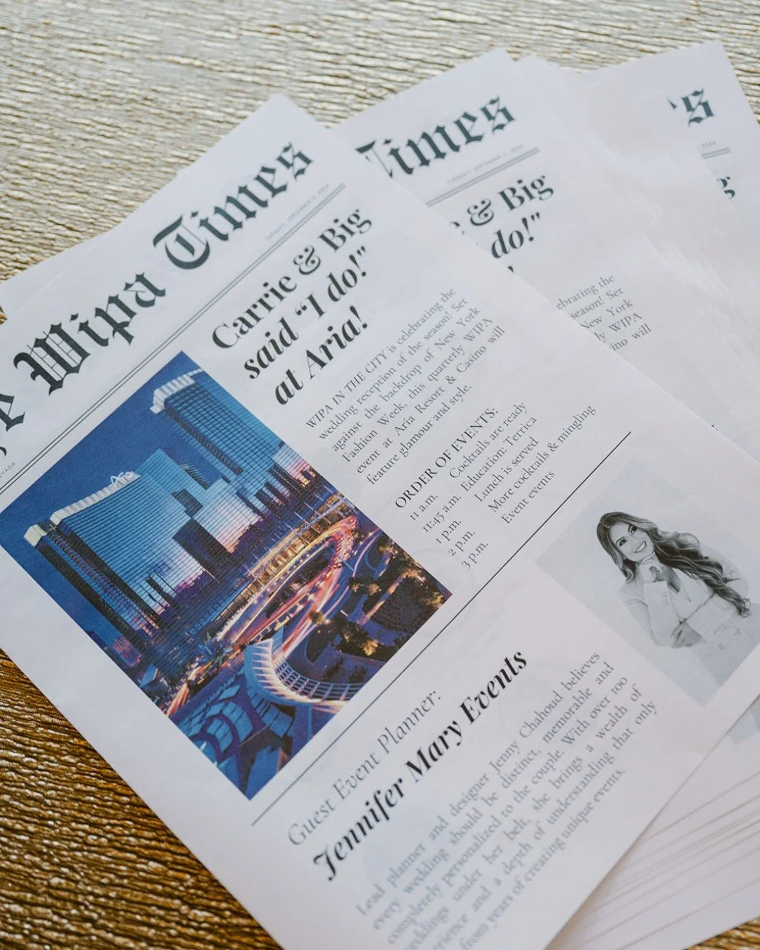 This design for @wipalv was so fun. The wedding professionals association's networking event had a New York theme and imagined what Sex and the City characters' Big &amp; Carrie's reception would have looked like. We created an event program that was