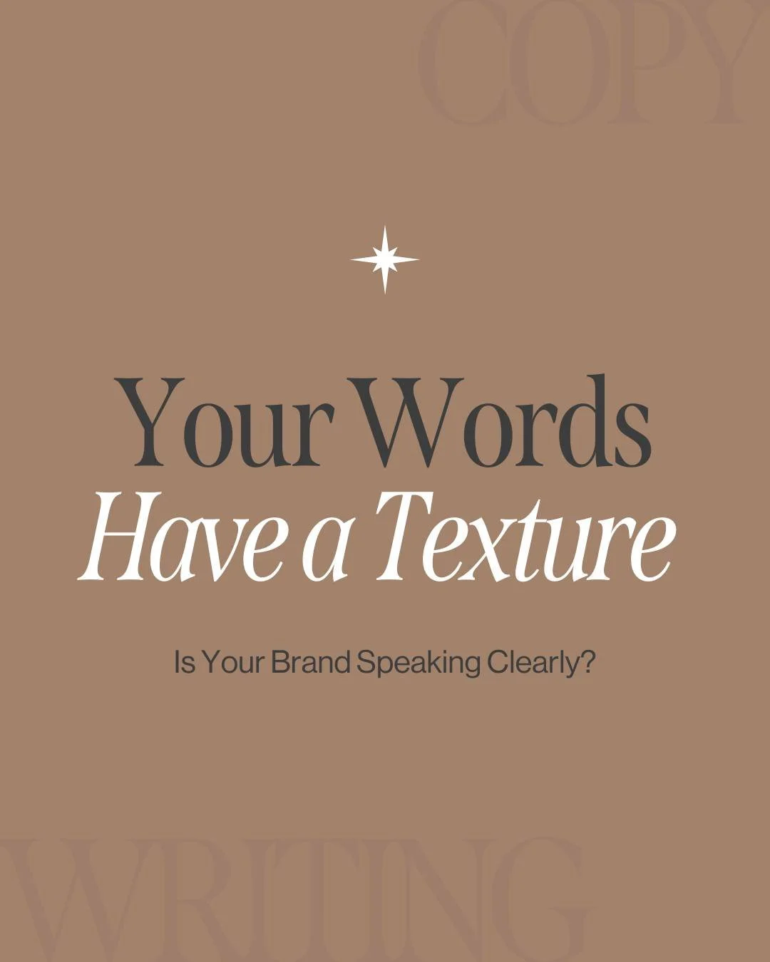 Copywriting isn't just about grammatically correct sentences, it's about establishing your brand's unique voice and tone.

I work with clients to define whether their brand whispers confidence (refined and authoritative) or speaks with friendly ease 