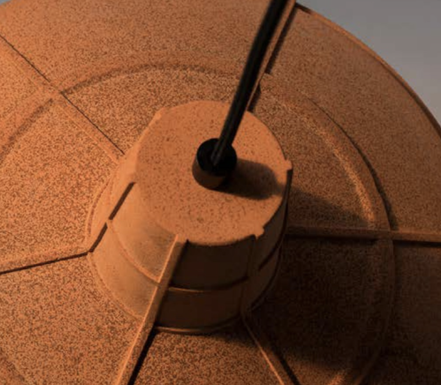 Cast Earth Wide Cone Pendant Details