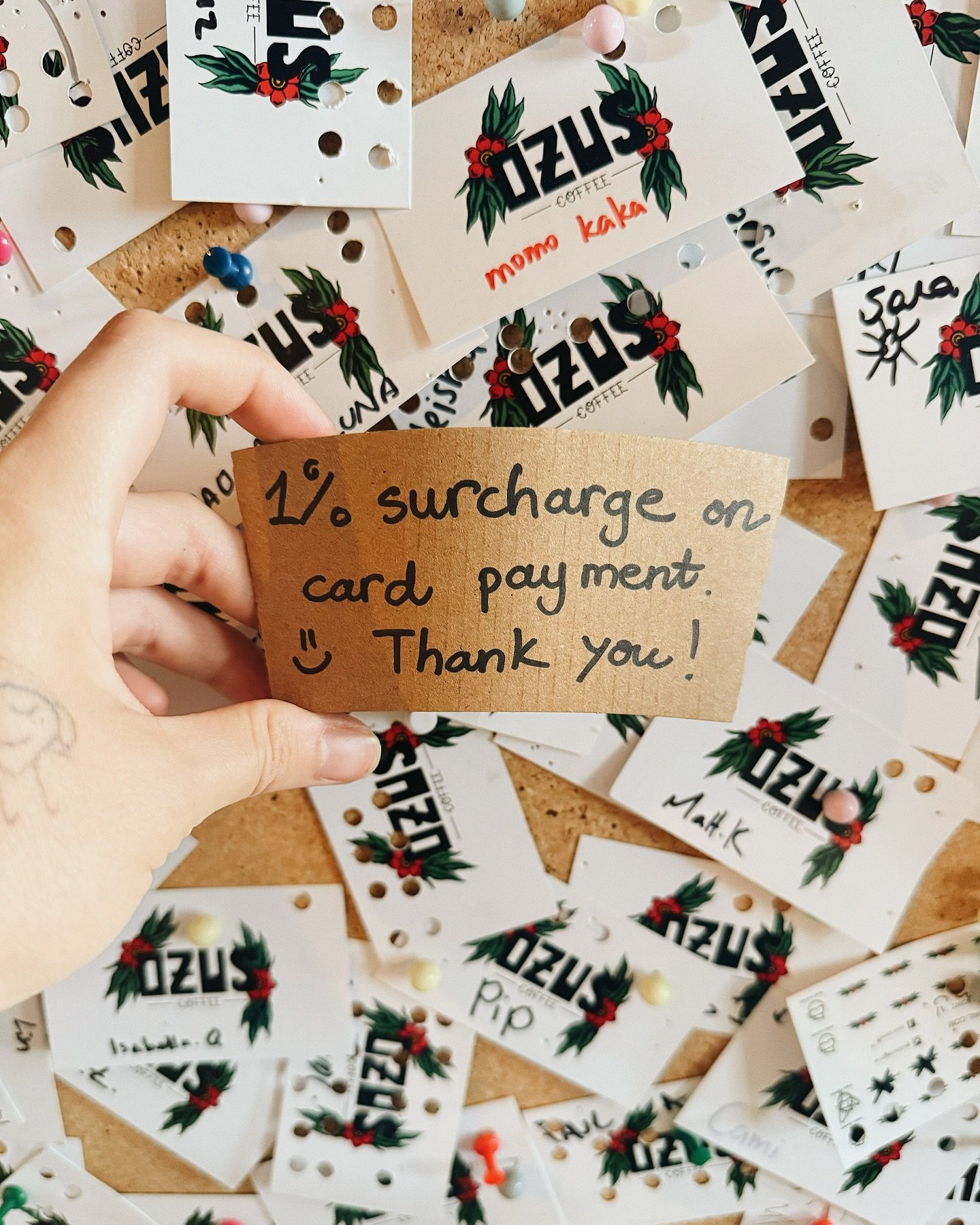 Hellooo awesome customers of Ozus, 

We would like to inform you that a small card surcharge will be applied to payments made via credit or debit cards. This surcharge is a necessary adjustment to help cover the processing fees charged by payment pro