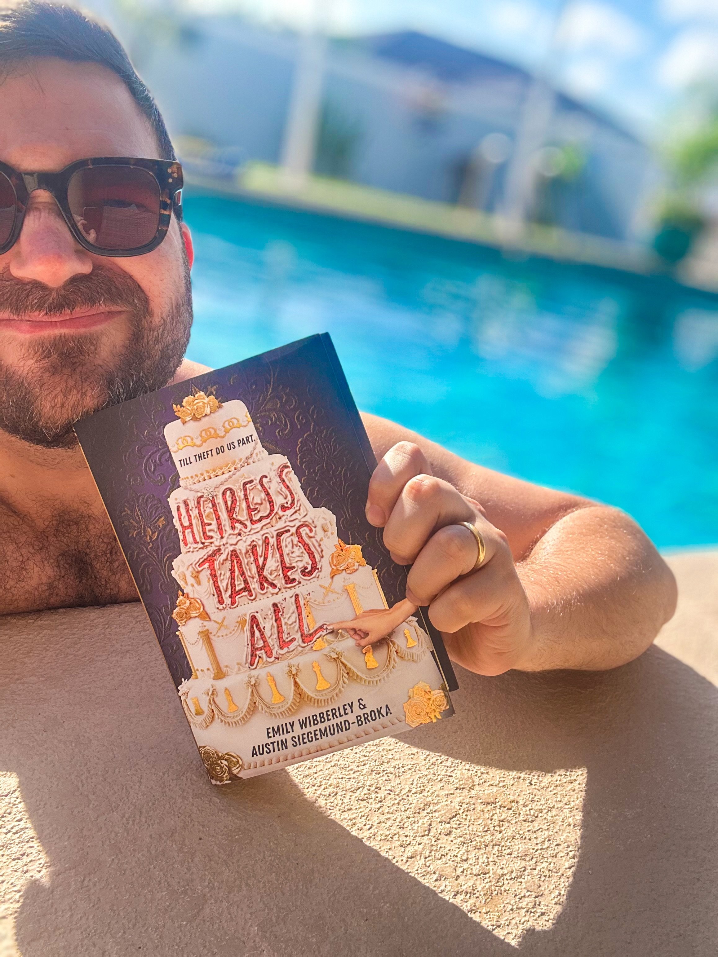 Spent the last morning of my vacation poolside with soapy, page-turn-y YA because can&rsquo;t we all dream about being a former heiress who has to steal her former family&rsquo;s wealth in the night and just maybe fall in love with a cute boy along t