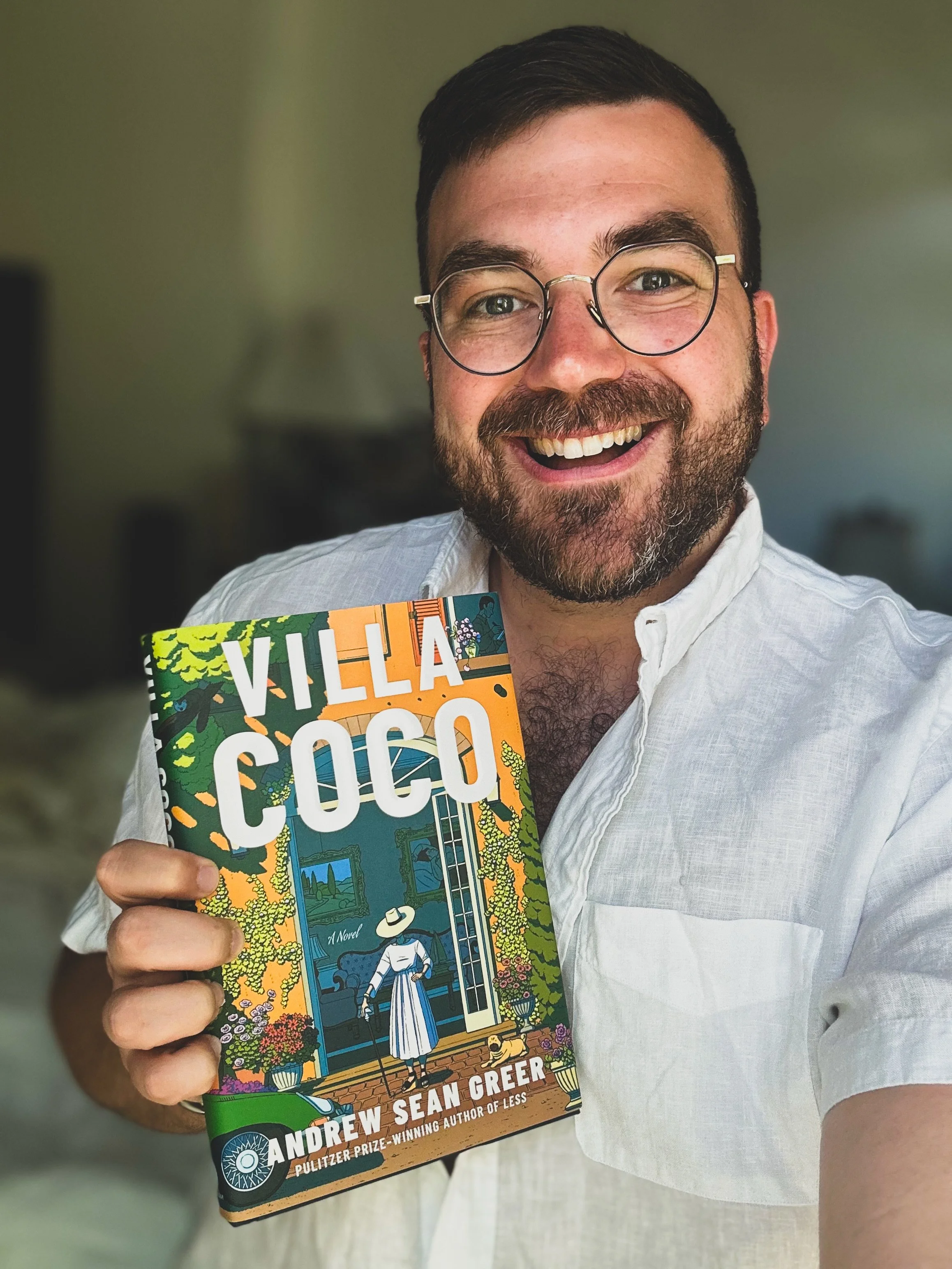 Happy Pub Day to the magical, wry, delicious novel, VILLA COCO.

Last night was a dream. Getting to sit in conversation with author Andrew Sean Greer as we learned more about this joyous new book in the most ideal setting - a dining room crowded with
